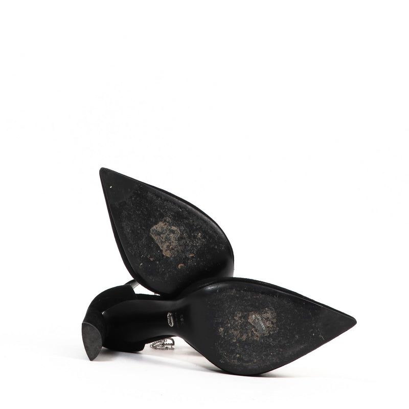 Christian Dior Crystal CD Chain Black Pumps - Size 38,5