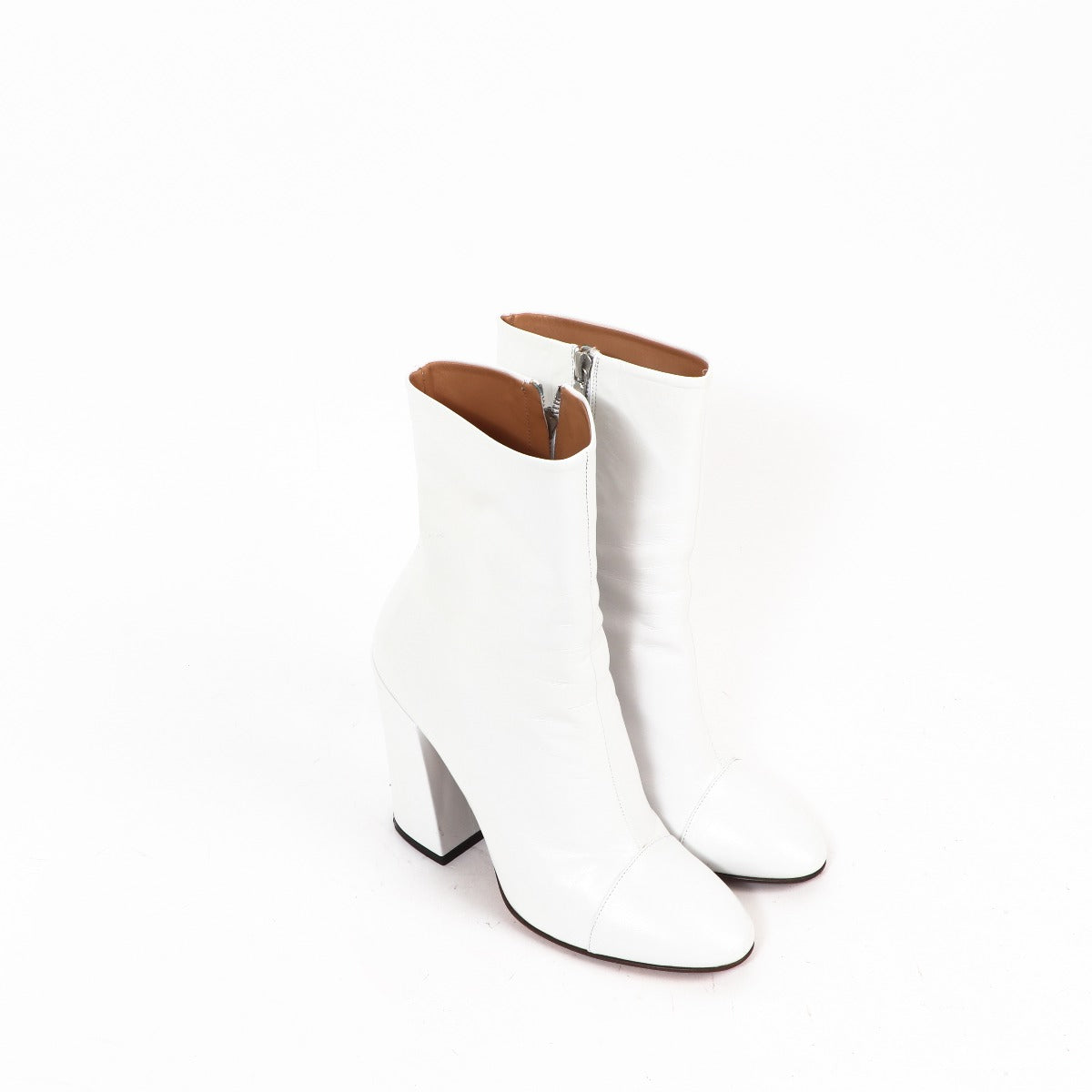 Dries Van Noten White Leather Boots
