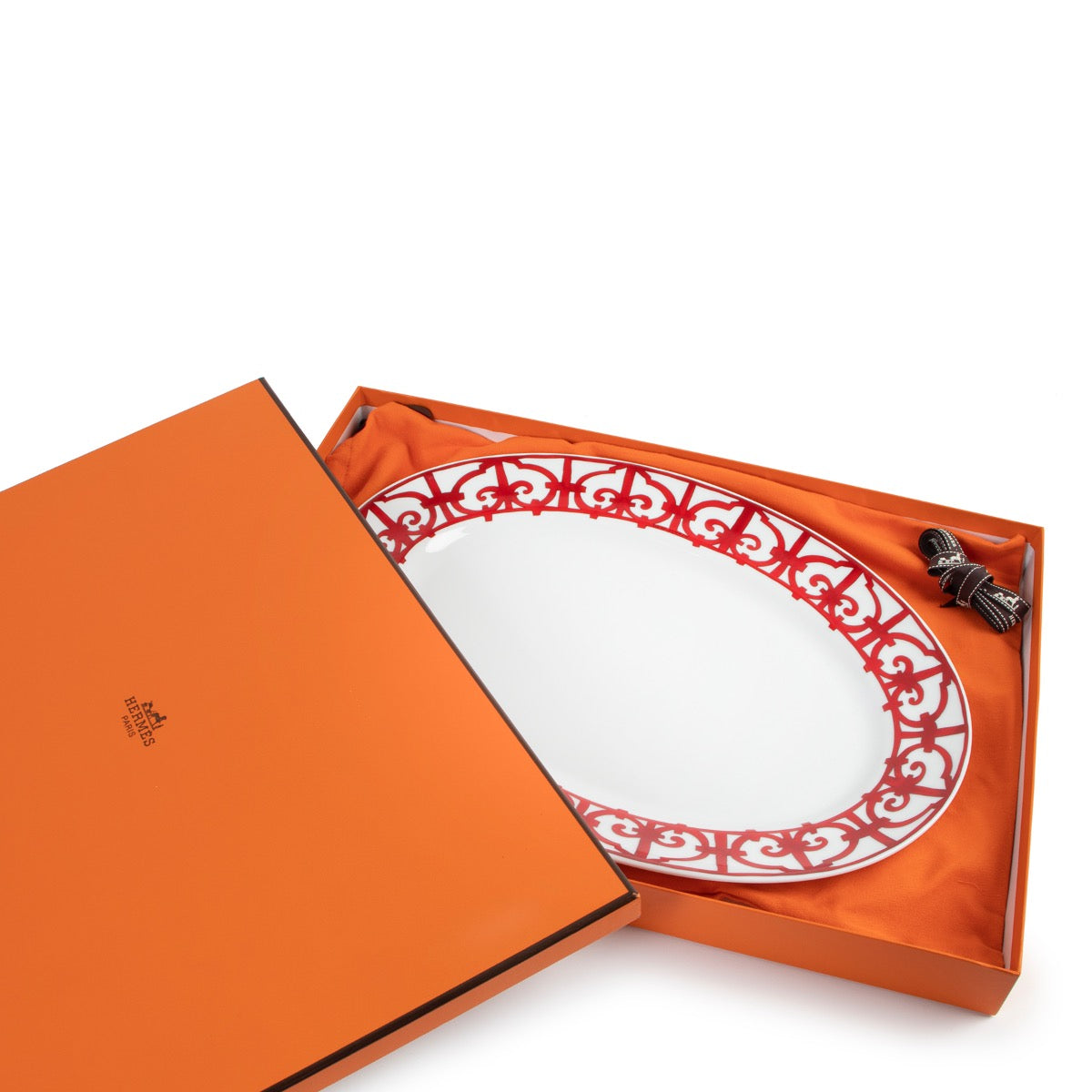 shop online authentic second hand Hermès dinnerware Balcon du Guadalquivir Oval Platter Large Model on Labellov