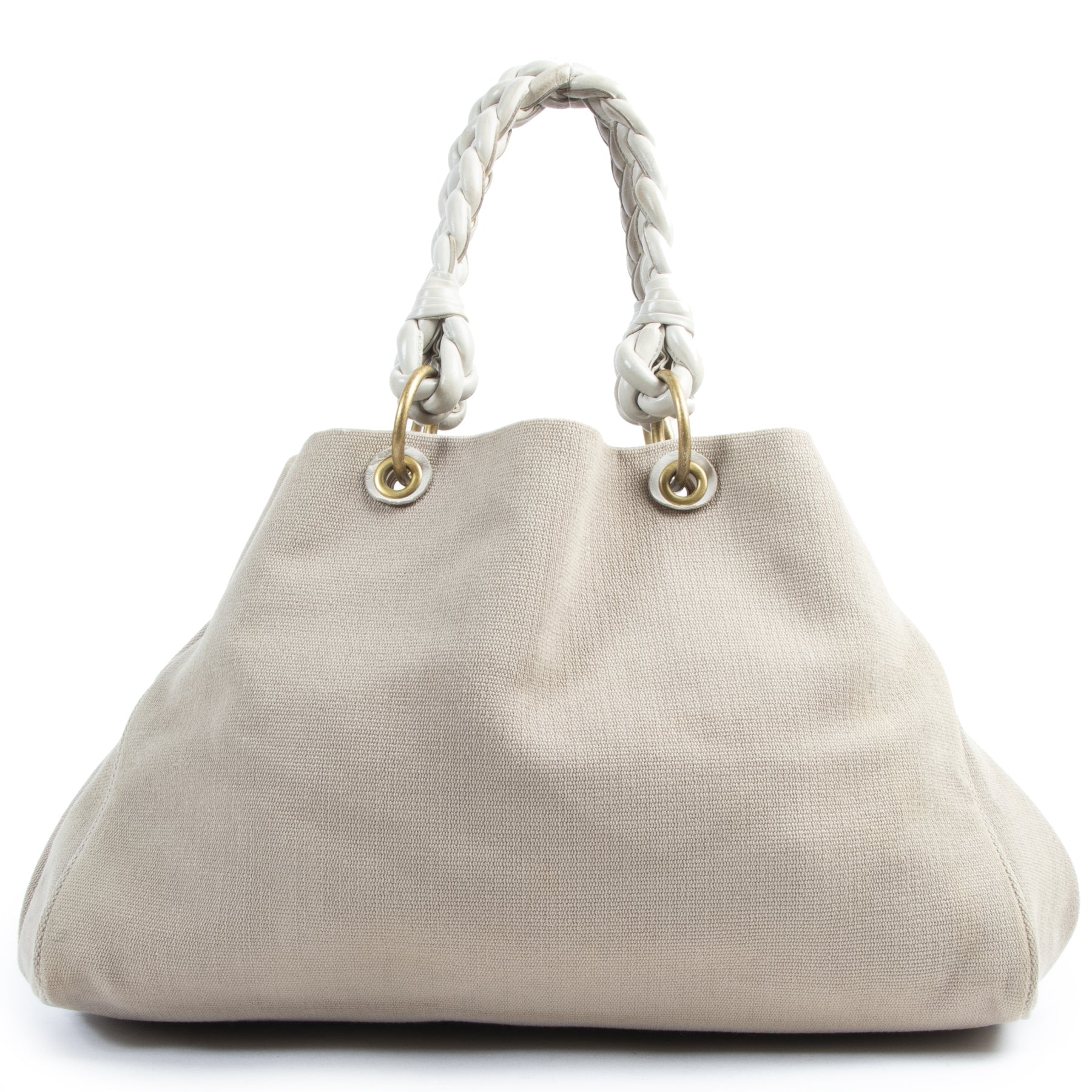 We buy and sell your authentic Bottega Veneta Beige Canvas Braided Tote Bag
