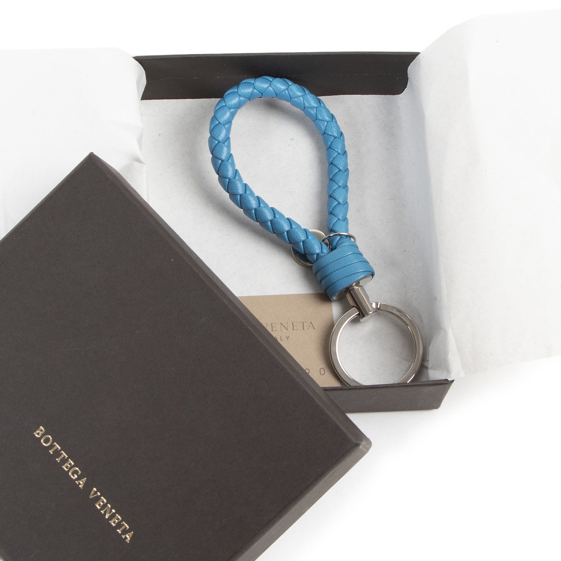 Bottega Veneta Blue Leather Key Ring – Labellov
