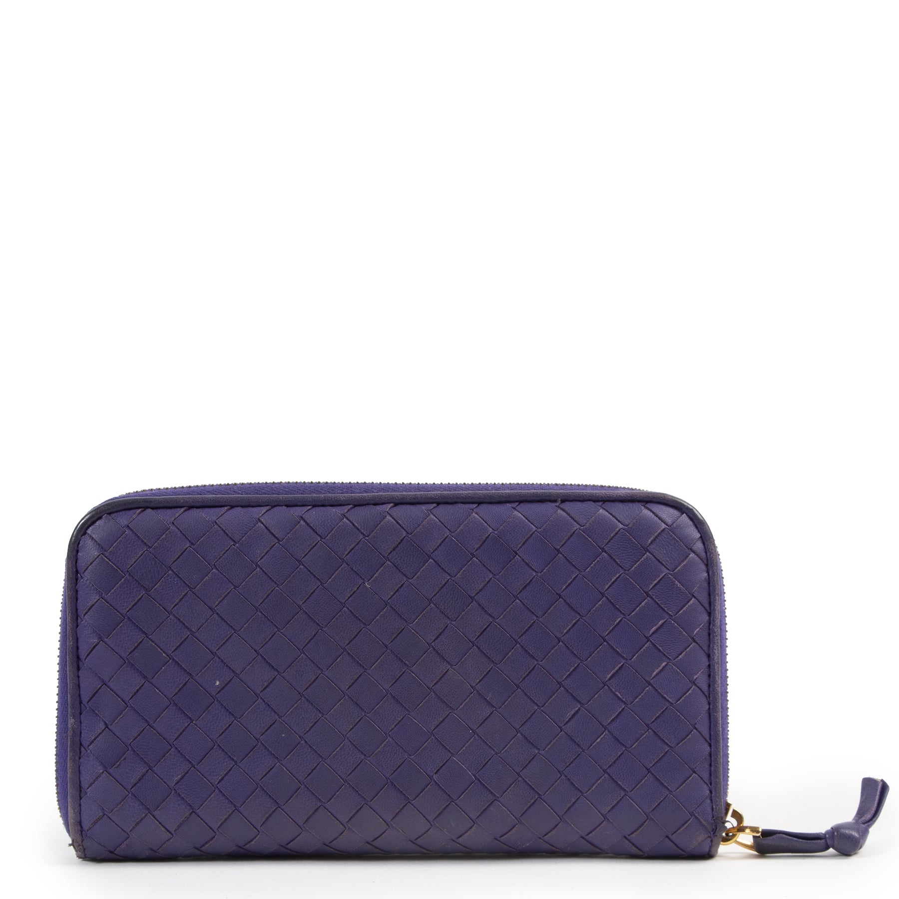 Bottega Veneta Purple Intrecciato Zip-Around Wallet buy and sell your preloved designer bags