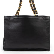 Authentic secondhand Chanel Black Leather CC Tote Bag designer bags fashion luxury vintage webshop safe secure online shopping