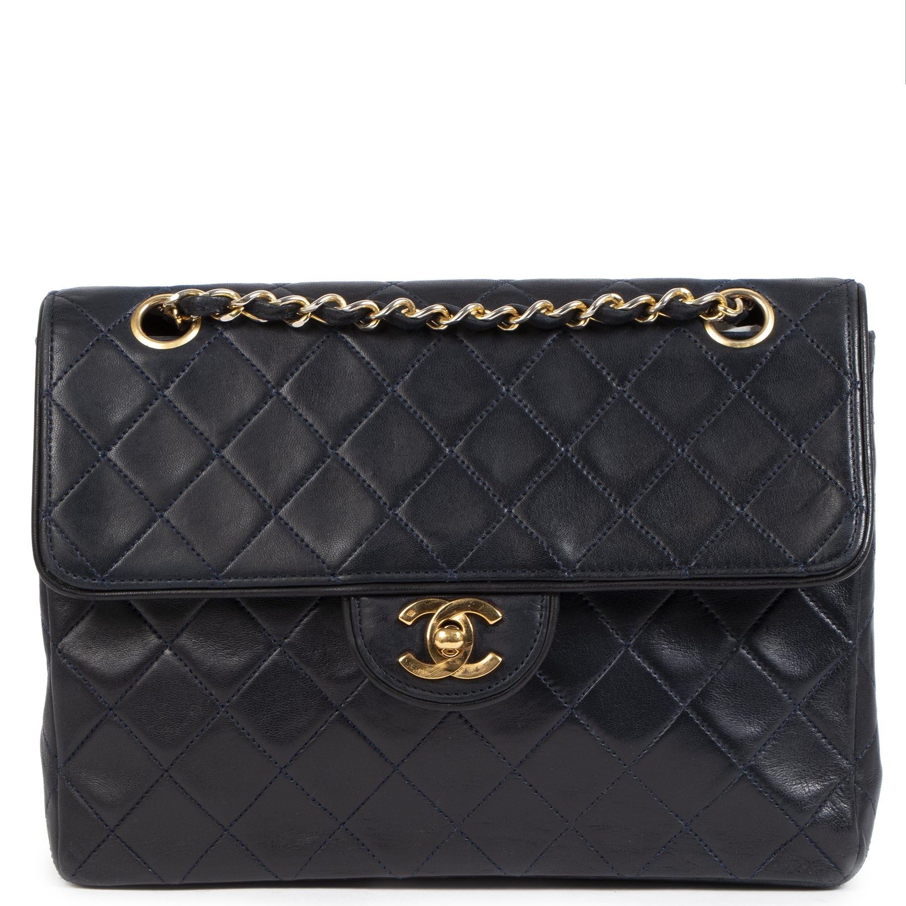 Chanel Black Lambskin Vintage Classic Flap Bag
