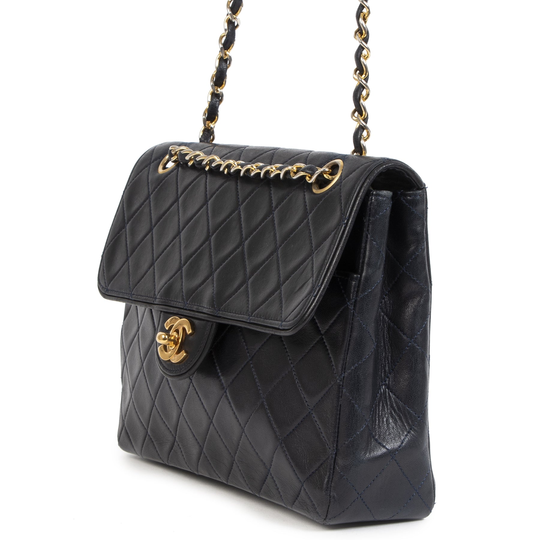 Chanel Black Lambskin Vintage Classic Flap Bag