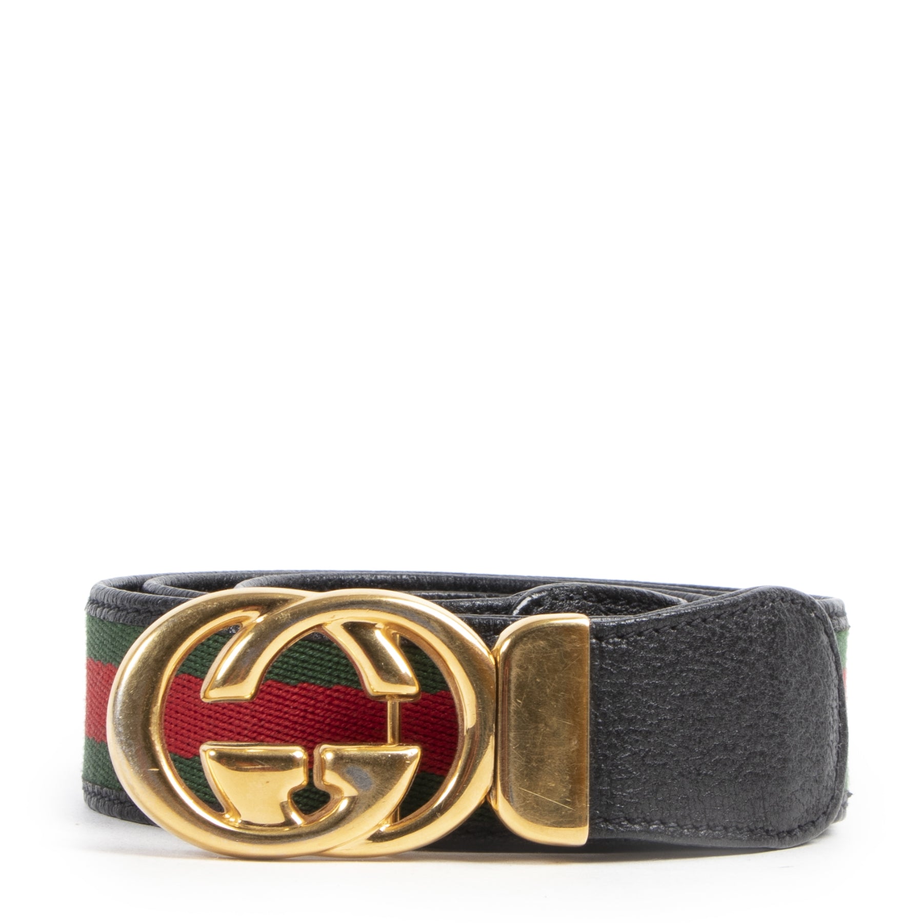 Authentic secondhand Gucci Green Red Web GG Logo Belt - Size 100 designer accessories fashion luxury vintage webshop safe secure online shopping