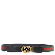 Authentieke Tweedehands Gucci Green Red Web GG Logo Belt - Size 100 juiste prijs veilig online shoppen luxe merken webshop winkelen Antwerpen België mode fashion