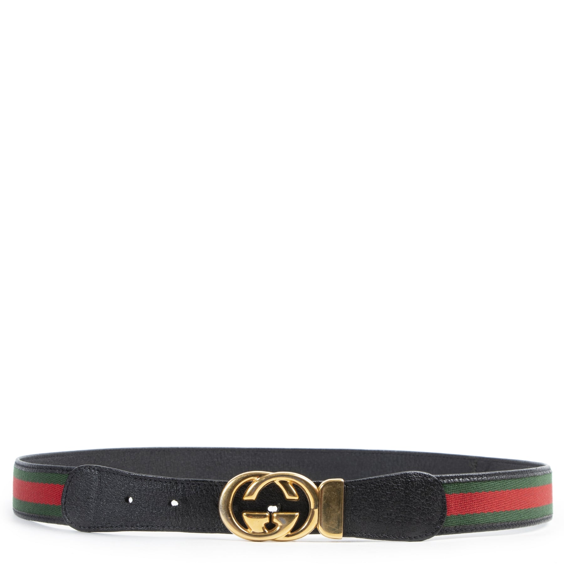 Authentieke Tweedehands Gucci Green Red Web GG Logo Belt - Size 100 juiste prijs veilig online shoppen luxe merken webshop winkelen Antwerpen België mode fashion