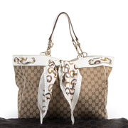 We buy and sell your authentic preloved Gucci Beige Ebony GG Canvas Positano Tote Bag