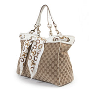 Gucci Beige Ebony GG Canvas Positano Tote Bag