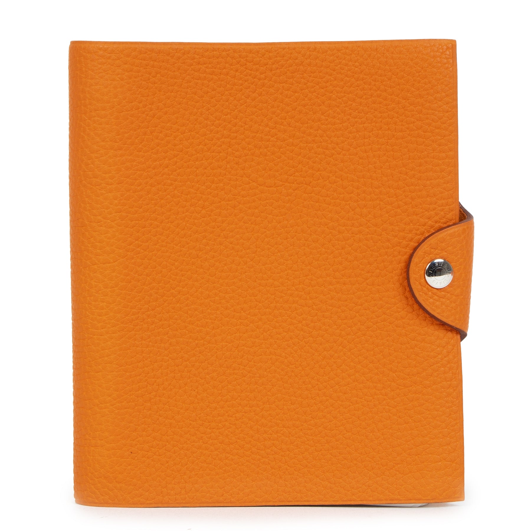 Authentic secondhand Hermès Orange Togo Leather Notebook designer accessories fashion luxury vintage webshop safe secure online shopping worldwide shipping delivery