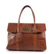 Shop safe online authentic second hand Mulberry Brown Croco Embossed Shoulder Bag.
