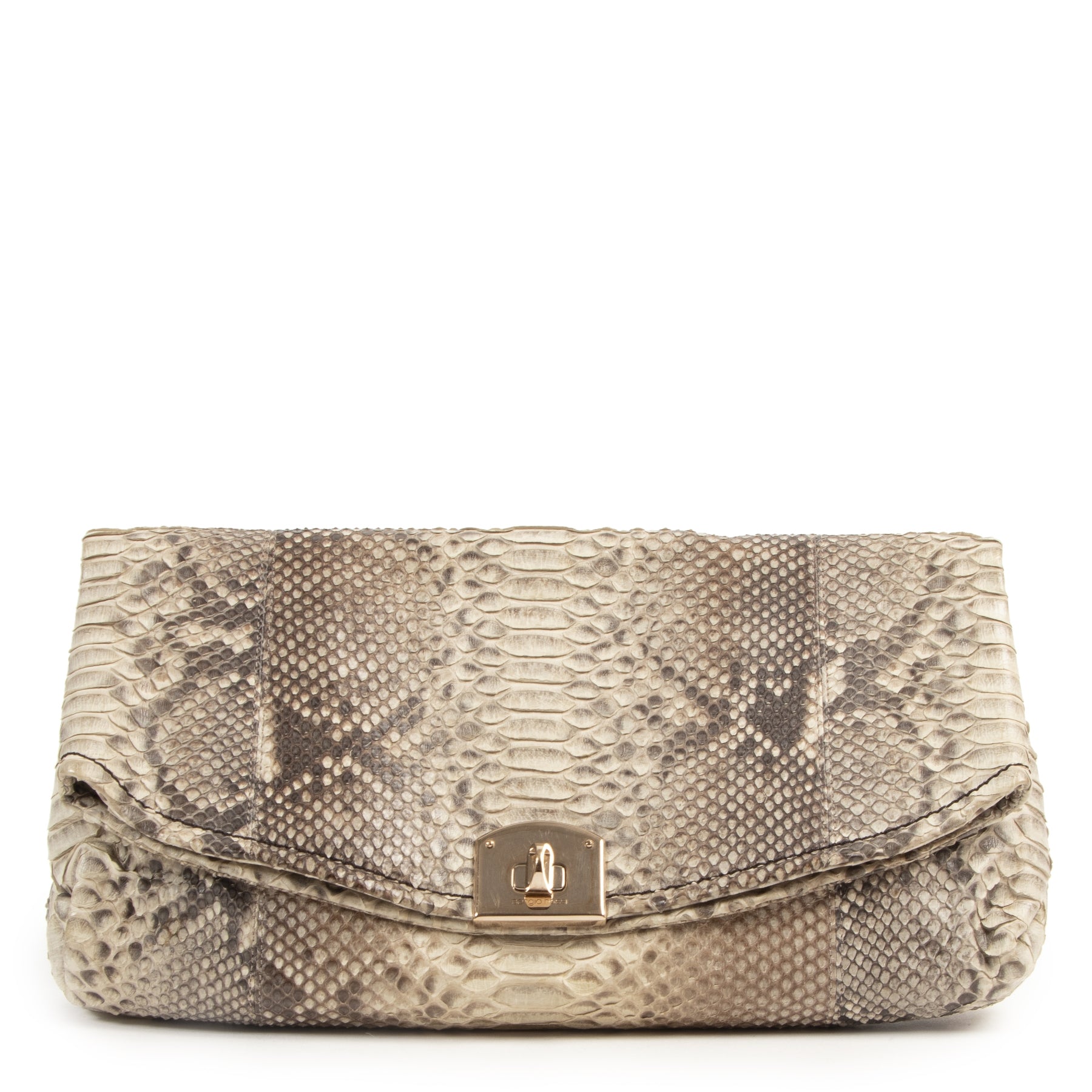Sergio Rossi Python Printed Clutch Bag for the best price at Labellov secondhand