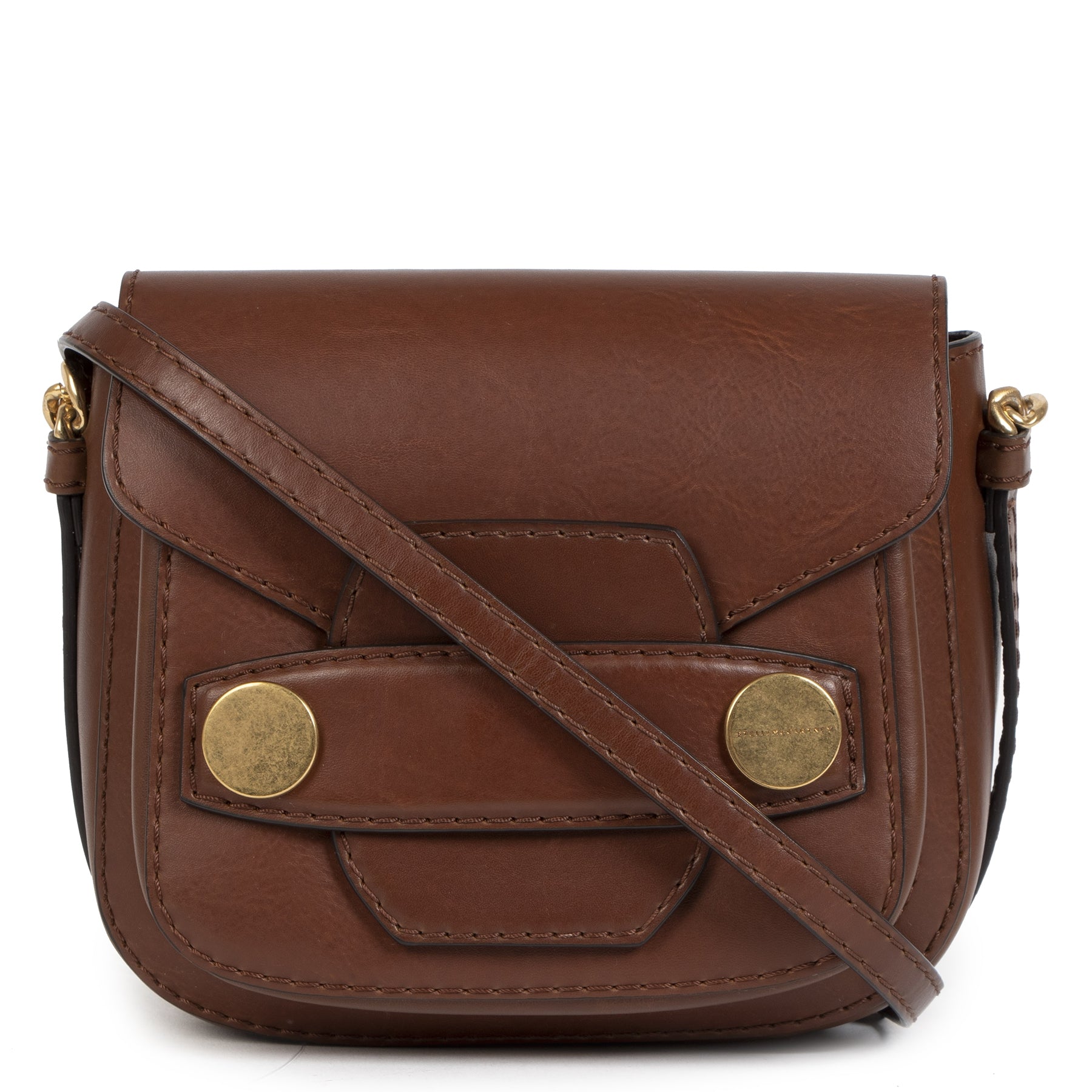 Koop en verkoop uw authentieke Stella Mccartney Brown Popper Faux Leather Bag