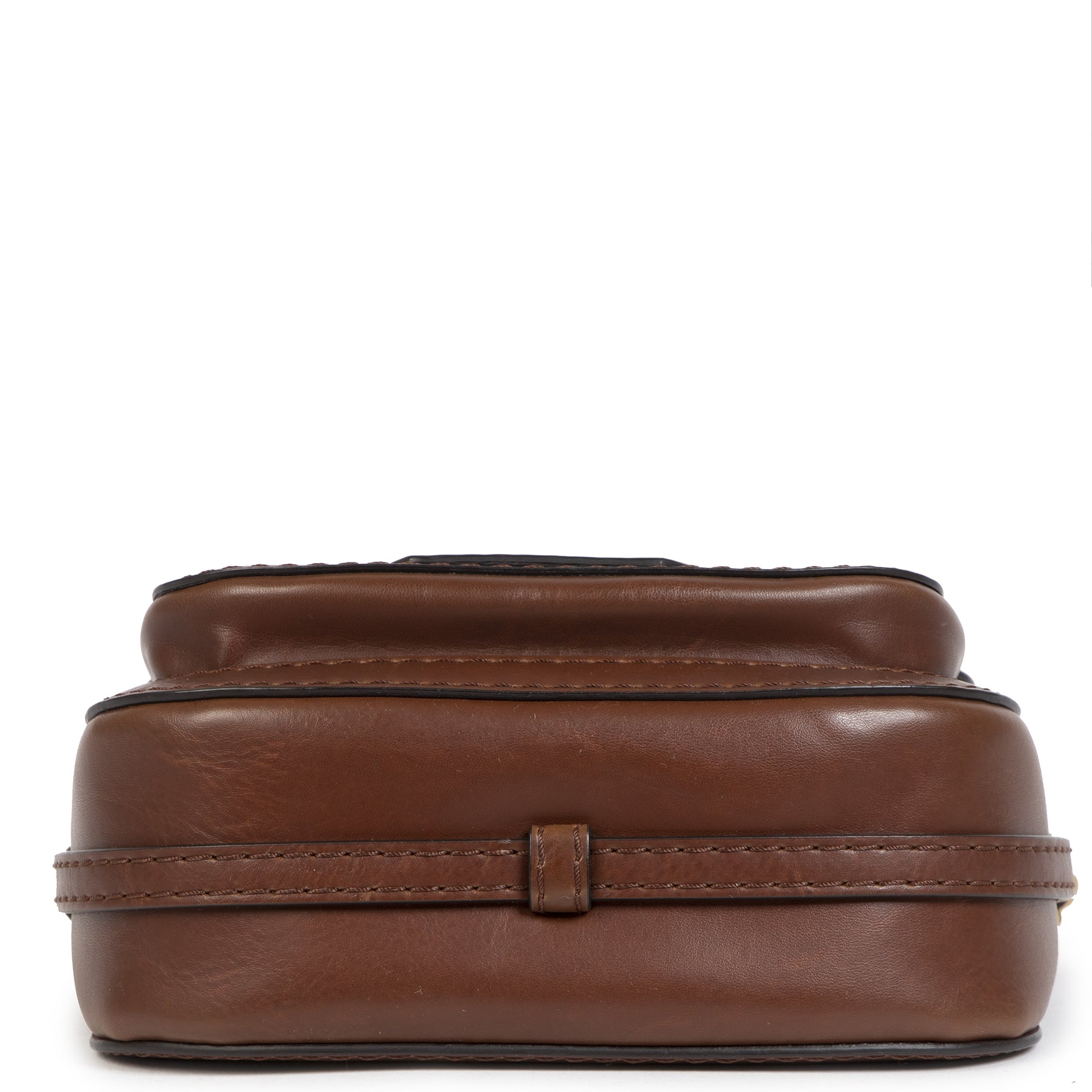 Stella Mccartney Brown Popper Faux Leather Bag