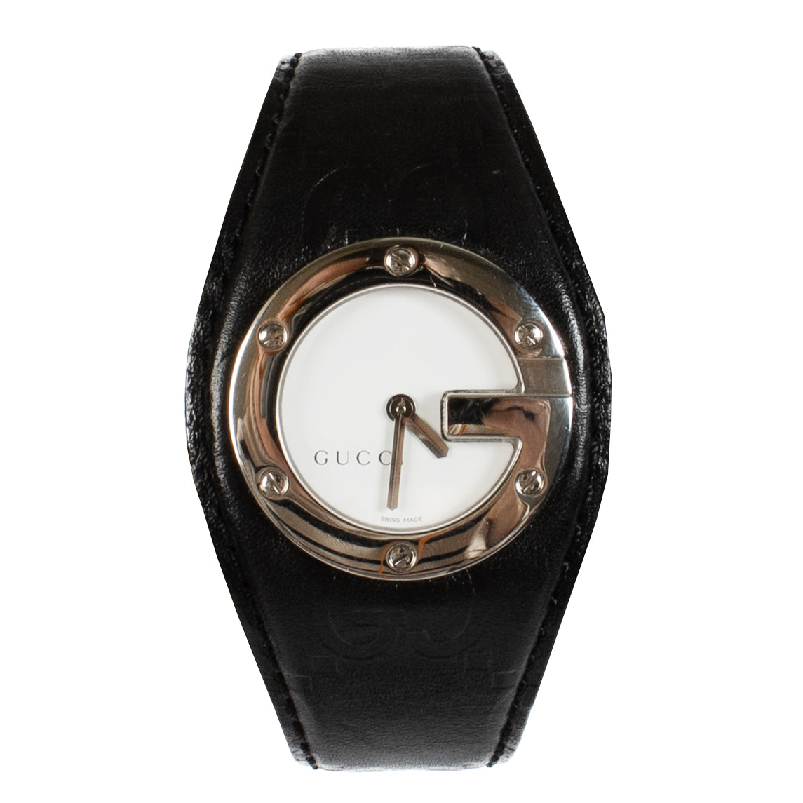 Shop safe online at Labellov in Antwerp, Brussels and Knokke this 100% authentic second hand Gucci Guccissimo 104 G-Bandeau Watch