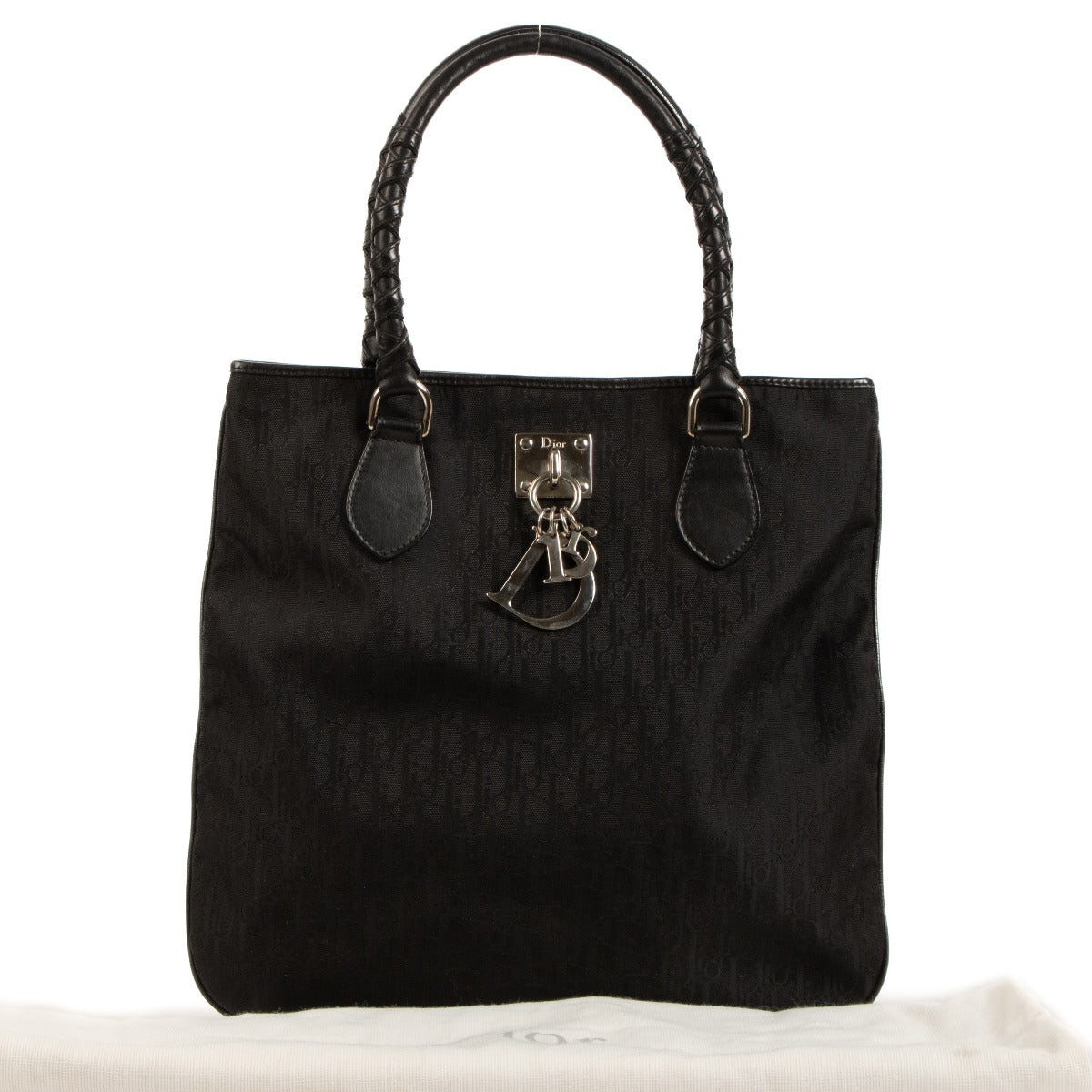Christian Dior Black Nylon Oblique Lovely Tote Bag