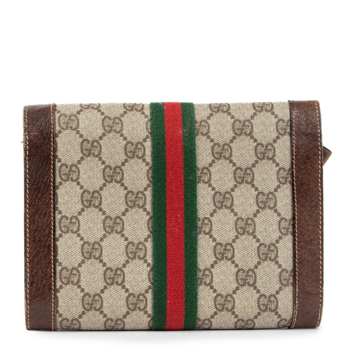 Gucci GG Supreme Canvas Web Vintage Clutch