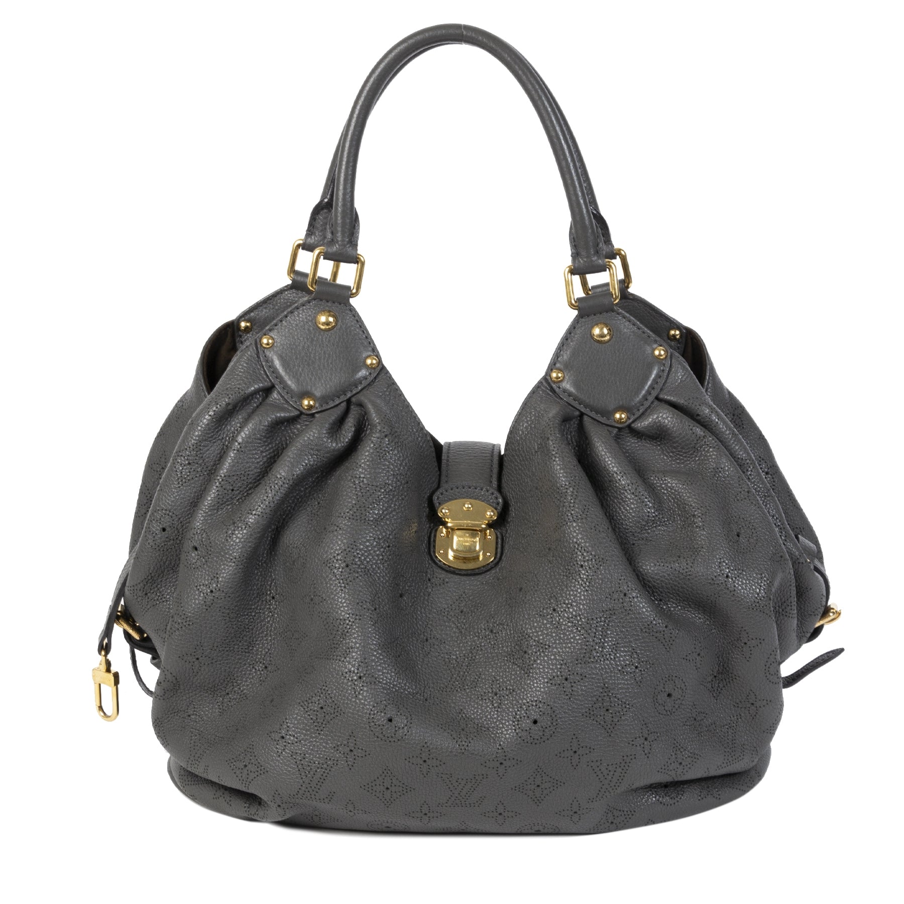 Authentieke tweedehands vintage Louis Vuitton Grey Mahina Shoulder Bag shop online webshop LabelLOV
