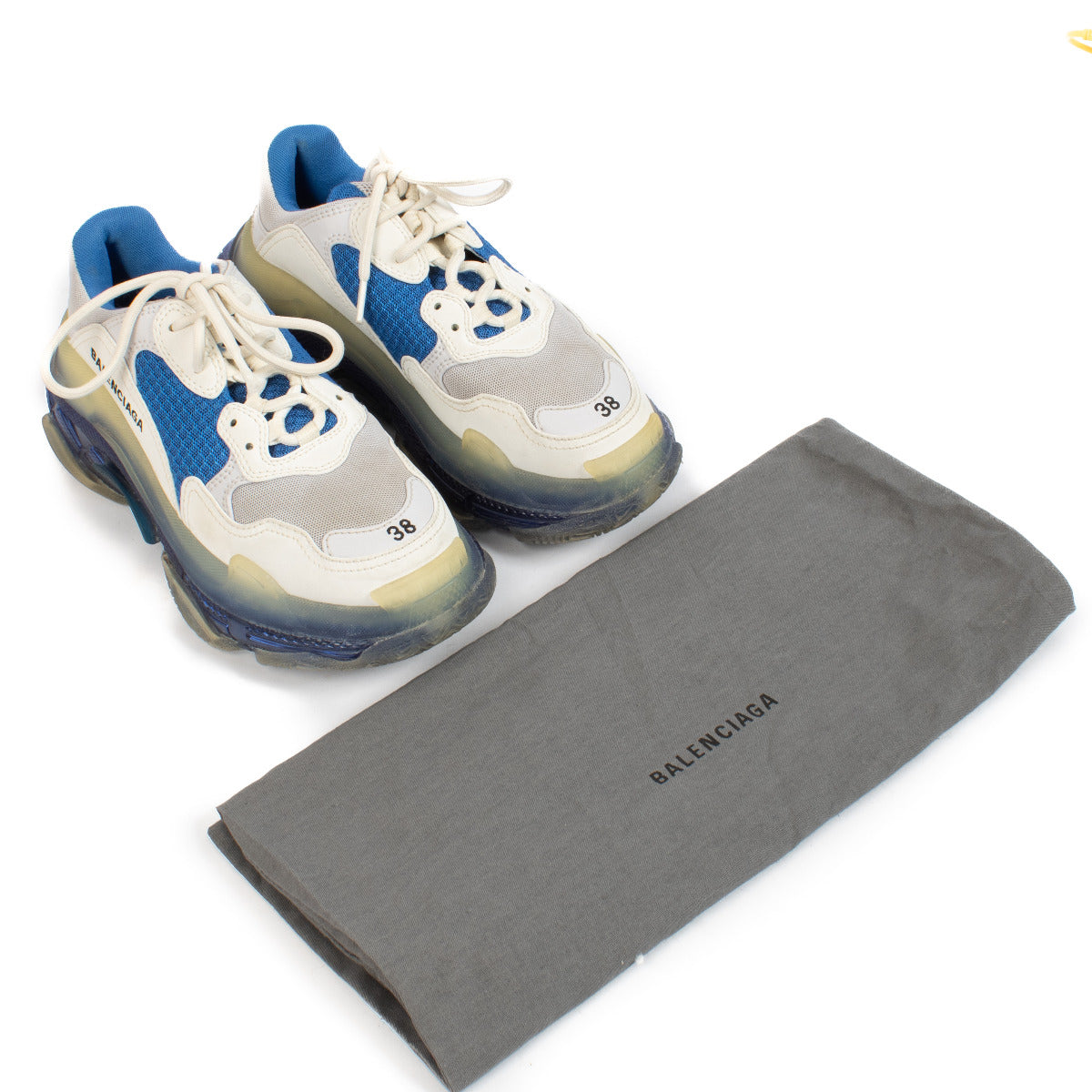Balenciaga Blue & White Triple S Sneakers - size 38