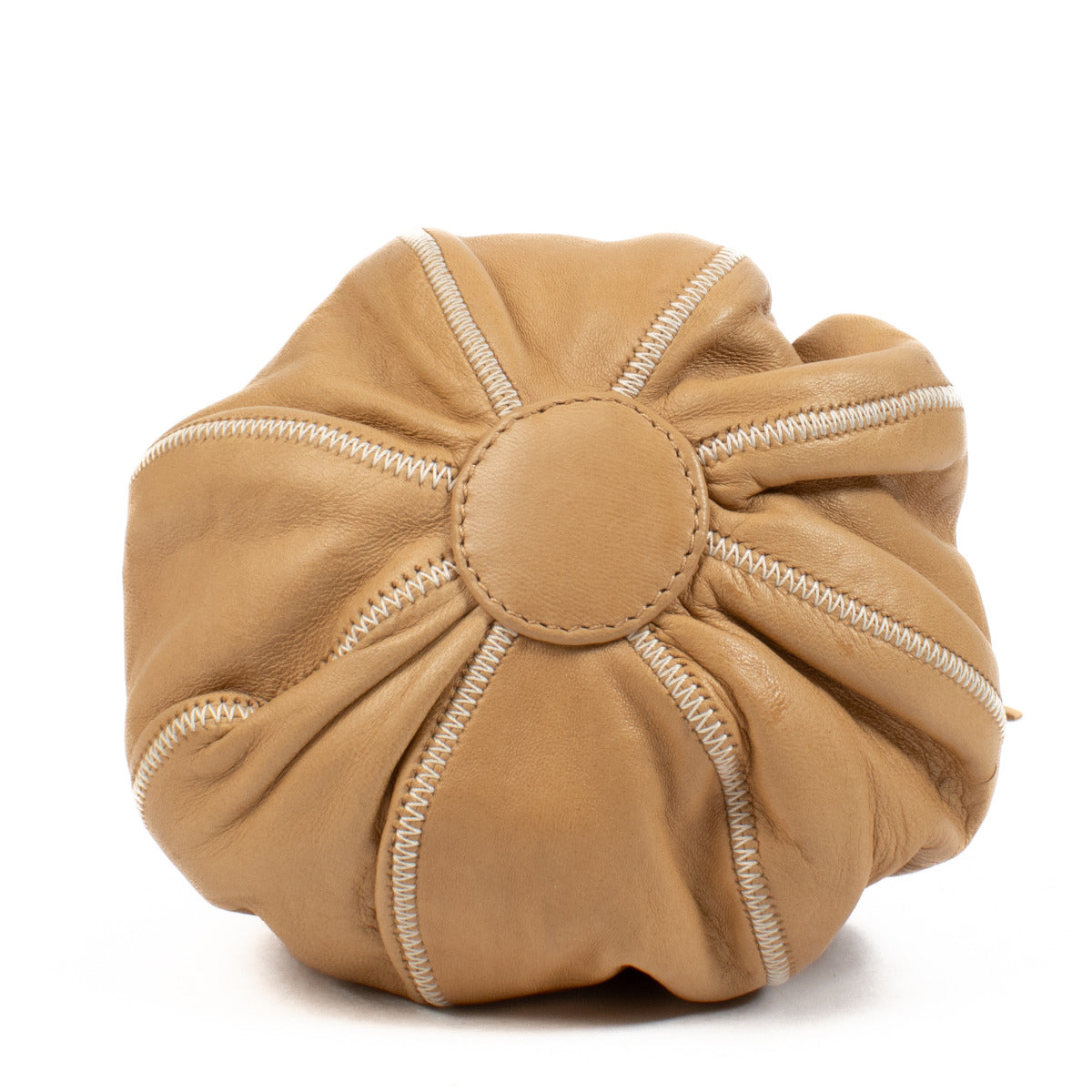 Sac Chanel Mini Seau Chaîne en Cuir Beige Cordon