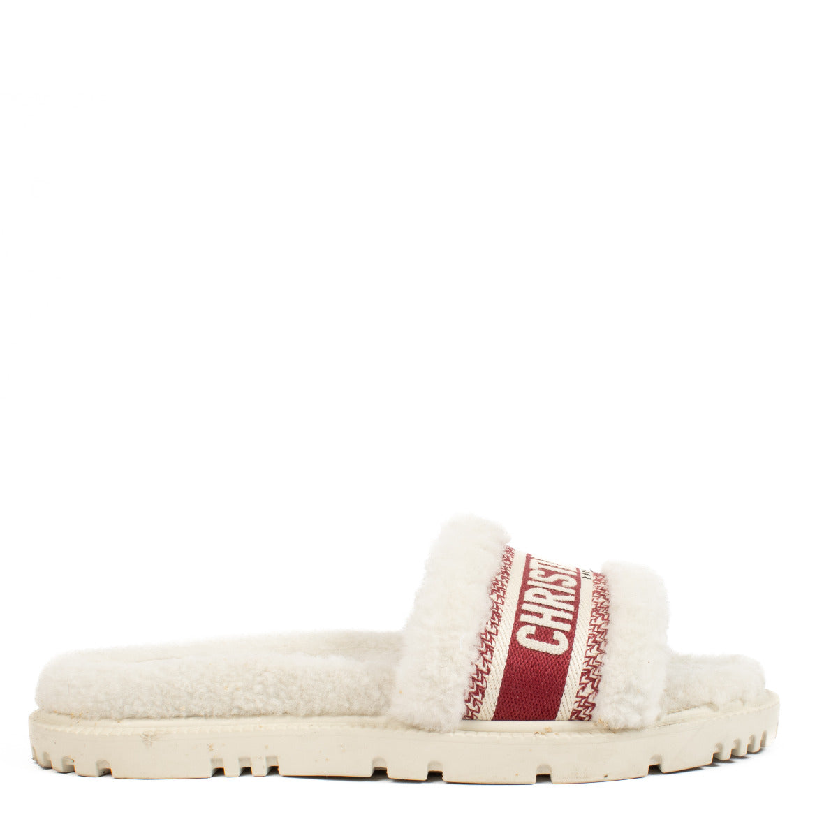 Christian Dior White Fur Dway Sandals - size 38 for the best price available online at Labellov secondhand.