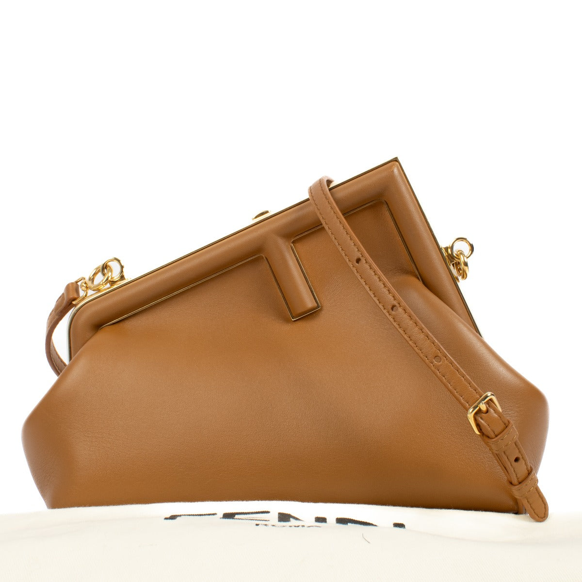 authentic second hand Fendi First Petit Brown Leather on Labellov.com