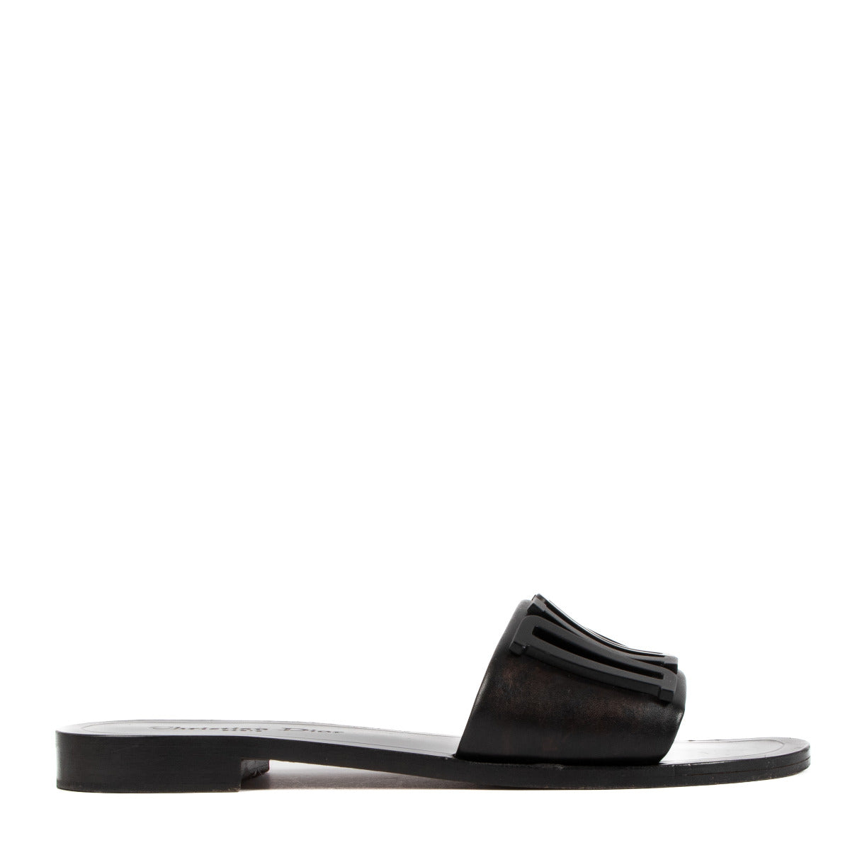 Christian Dior Black Logo Flats - size 38