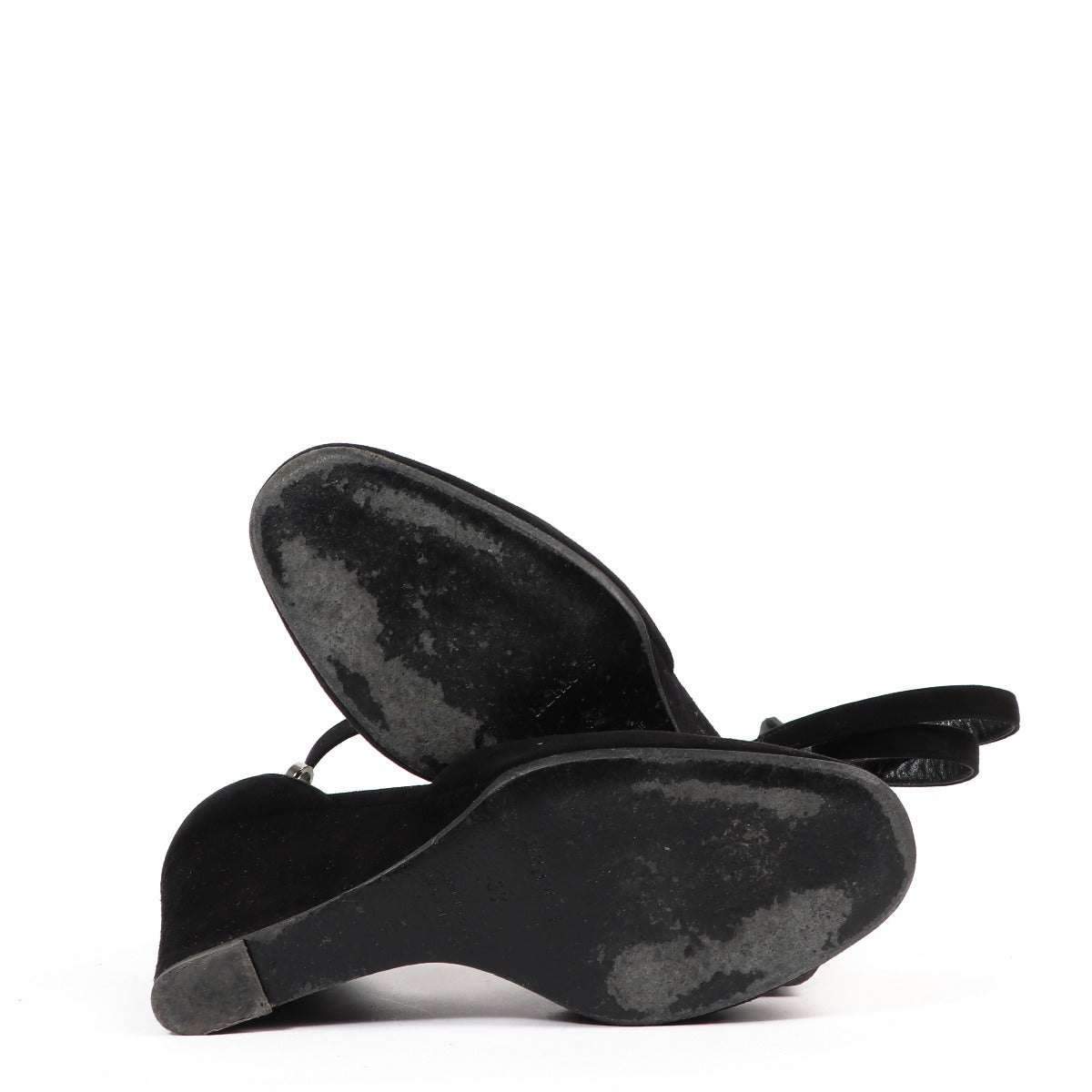 Hermès Lively Zwarte Suède Wedge Hakken - Maat 38