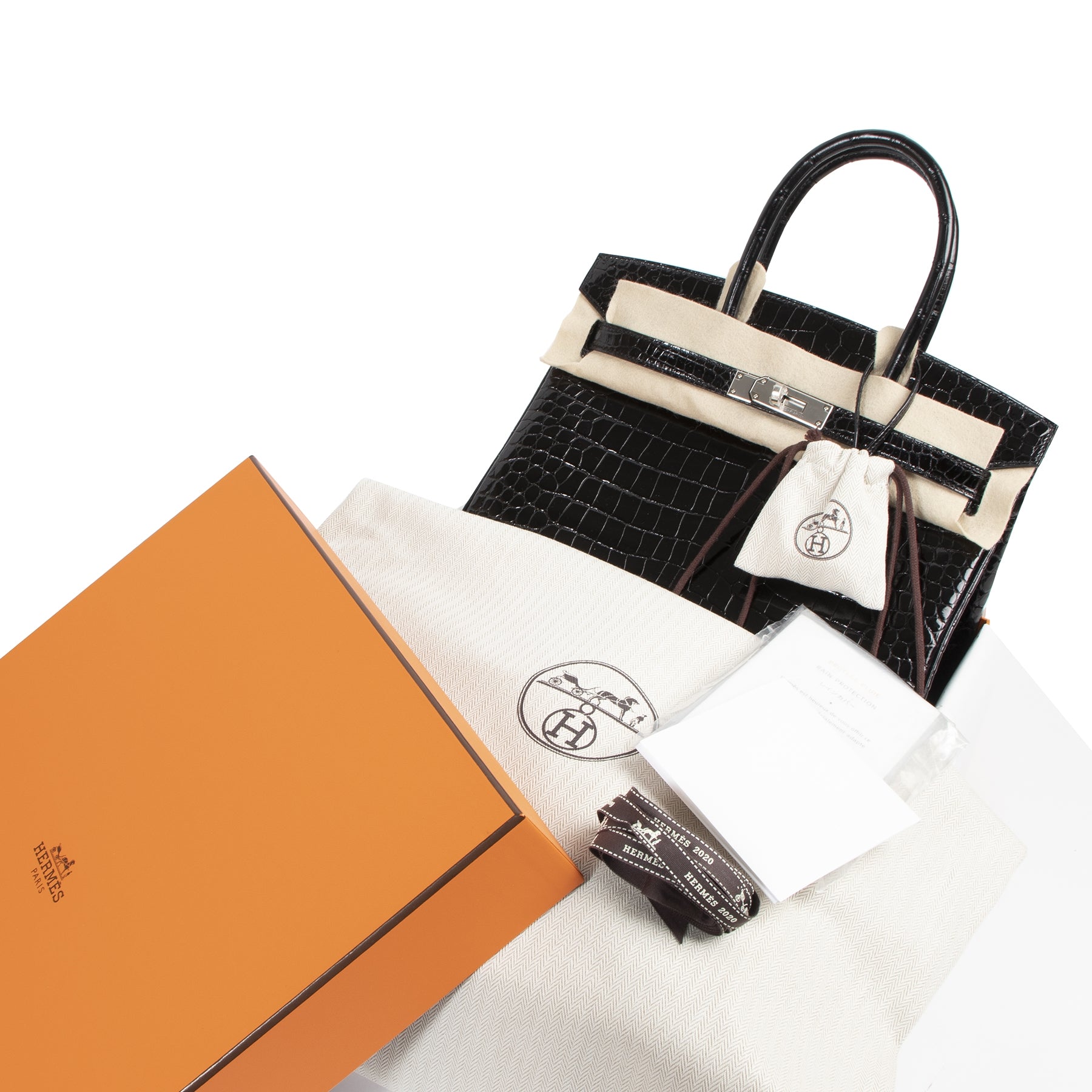 Hermes Birkin 30 Crocodile Porosus PHW at the right price online at Labellov