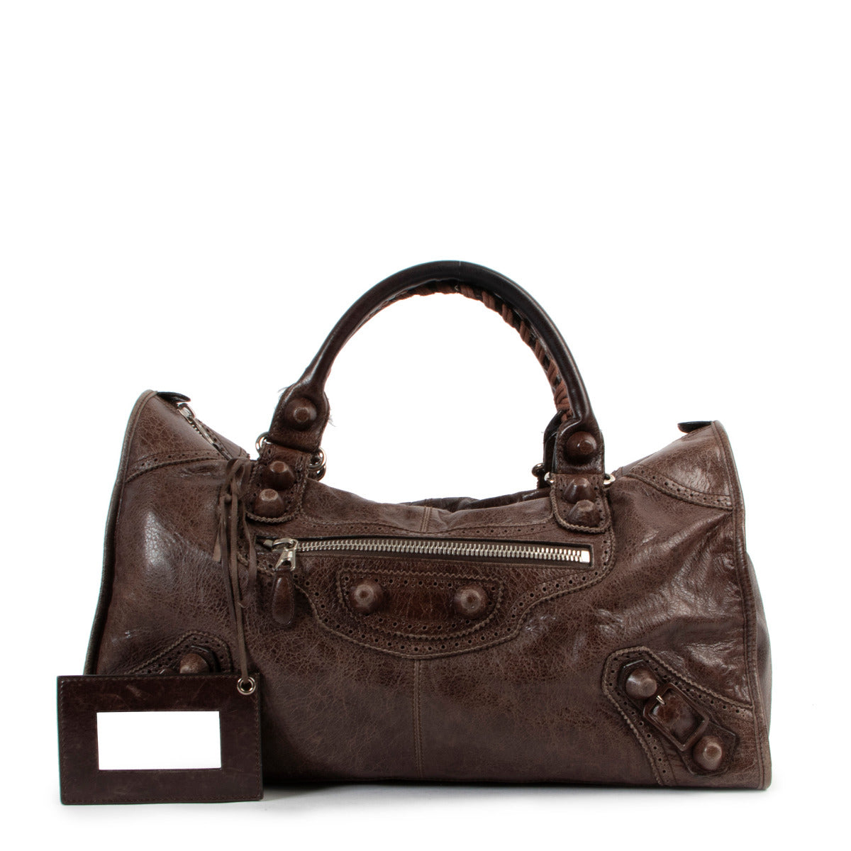 Balenciaga Brown Giant Work Shoulder Bag