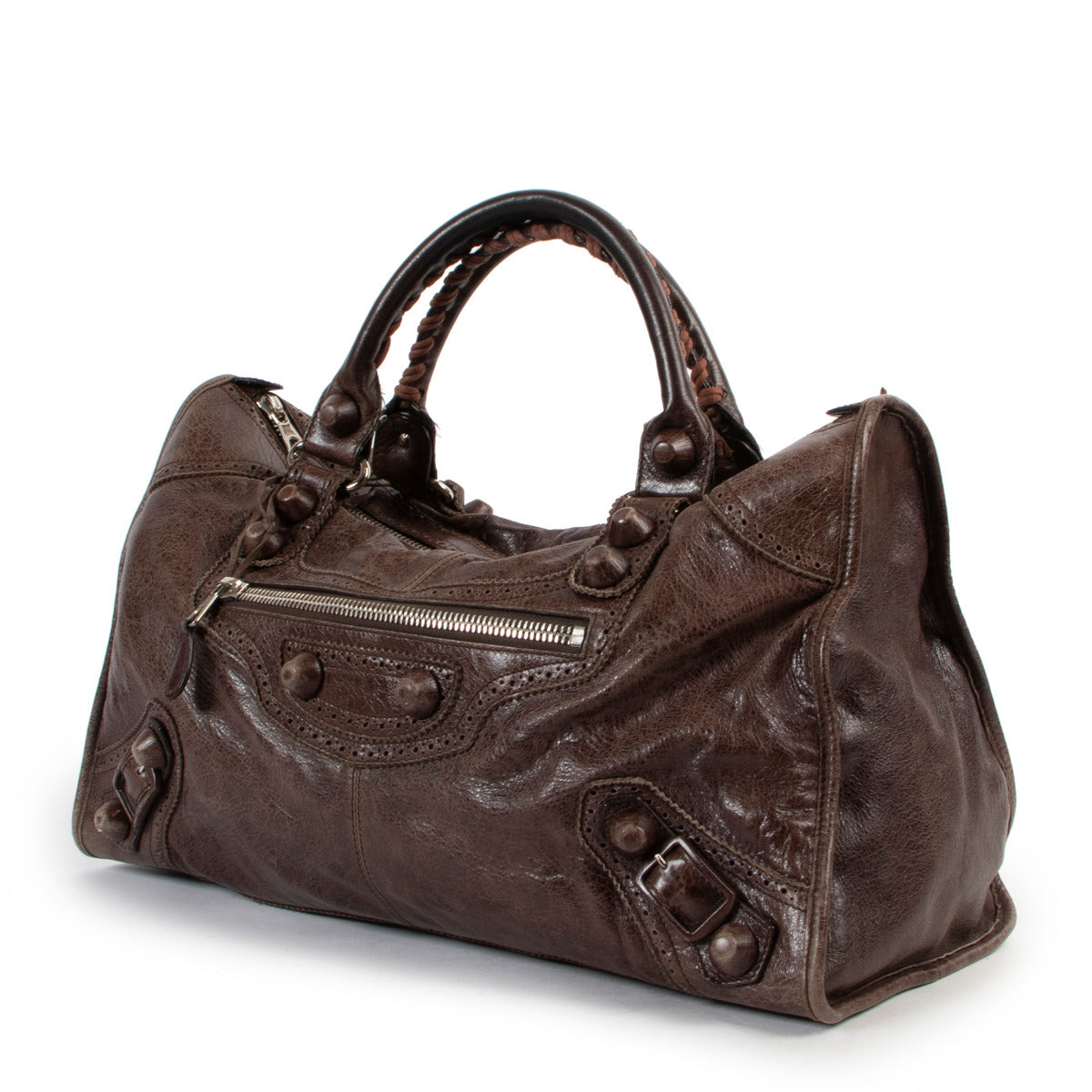 Balenciaga Brown Giant Work Shoulder Bag