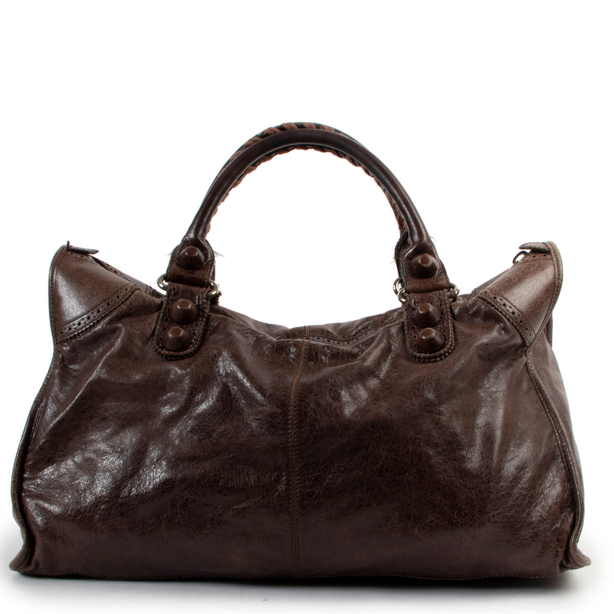 Balenciaga Brown Giant Work Shoulder Bag