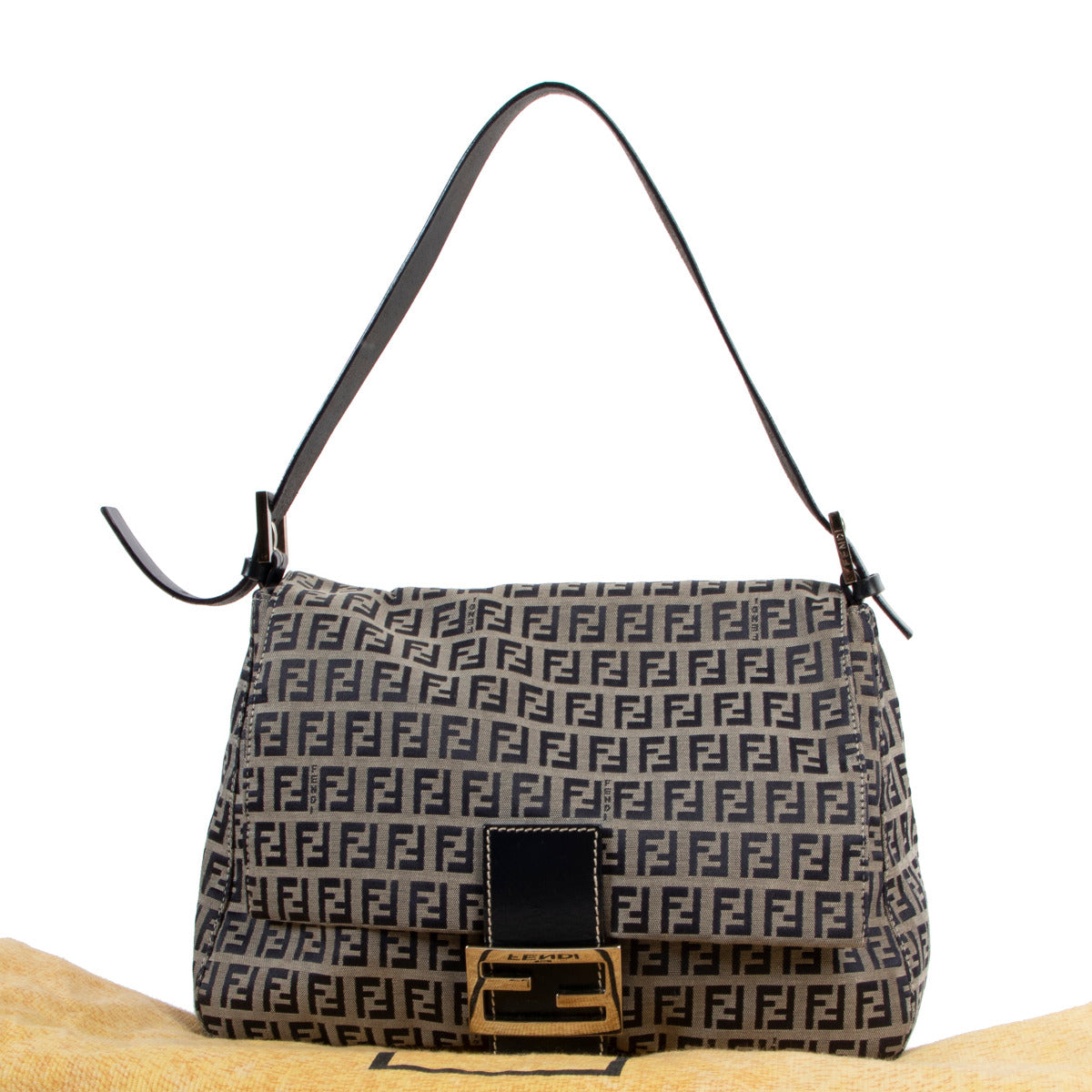 Fendi Blue Monogram Zucca Mamma Shoulder Bag