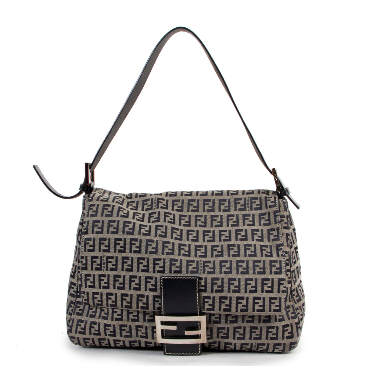 Fendi Blue Monogram Zucca Mamma Shoulder Bag