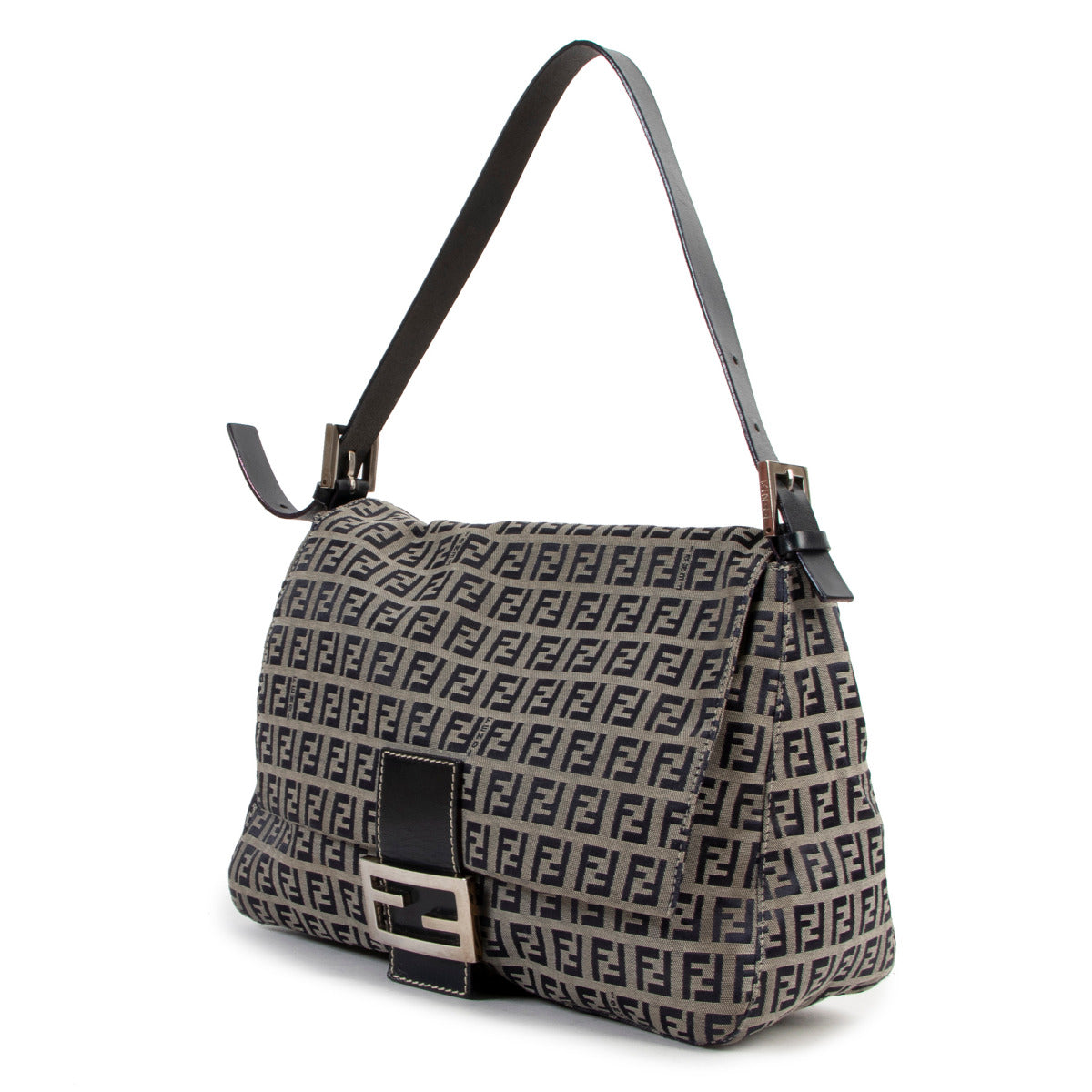Fendi Blue Monogram Zucca Mamma Shoulder Bag