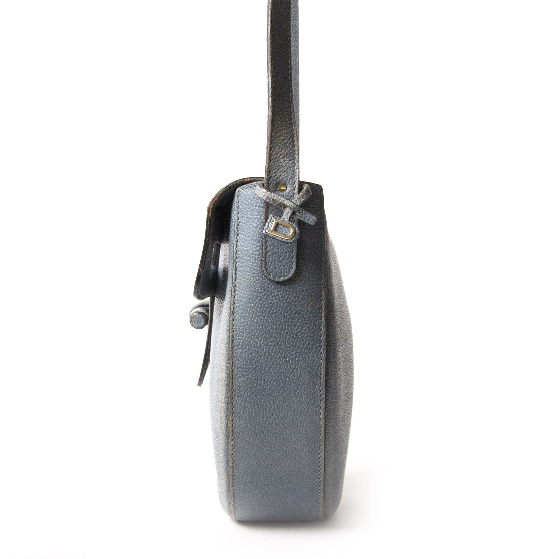 Delvaux Blue Cut Out Leather Shoulder Bag