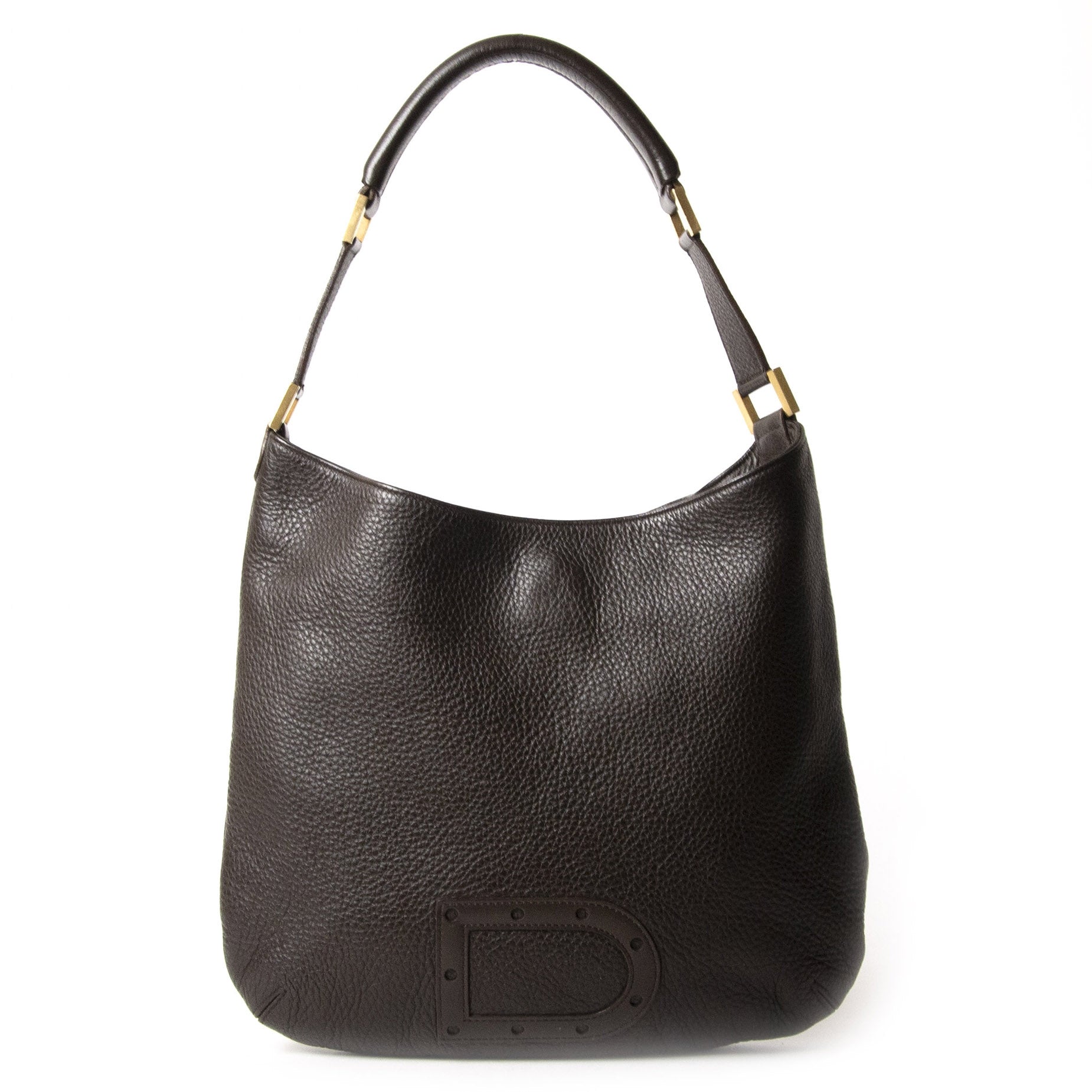 Delvaux Louise Dark Brown Leather Shoulder Bag