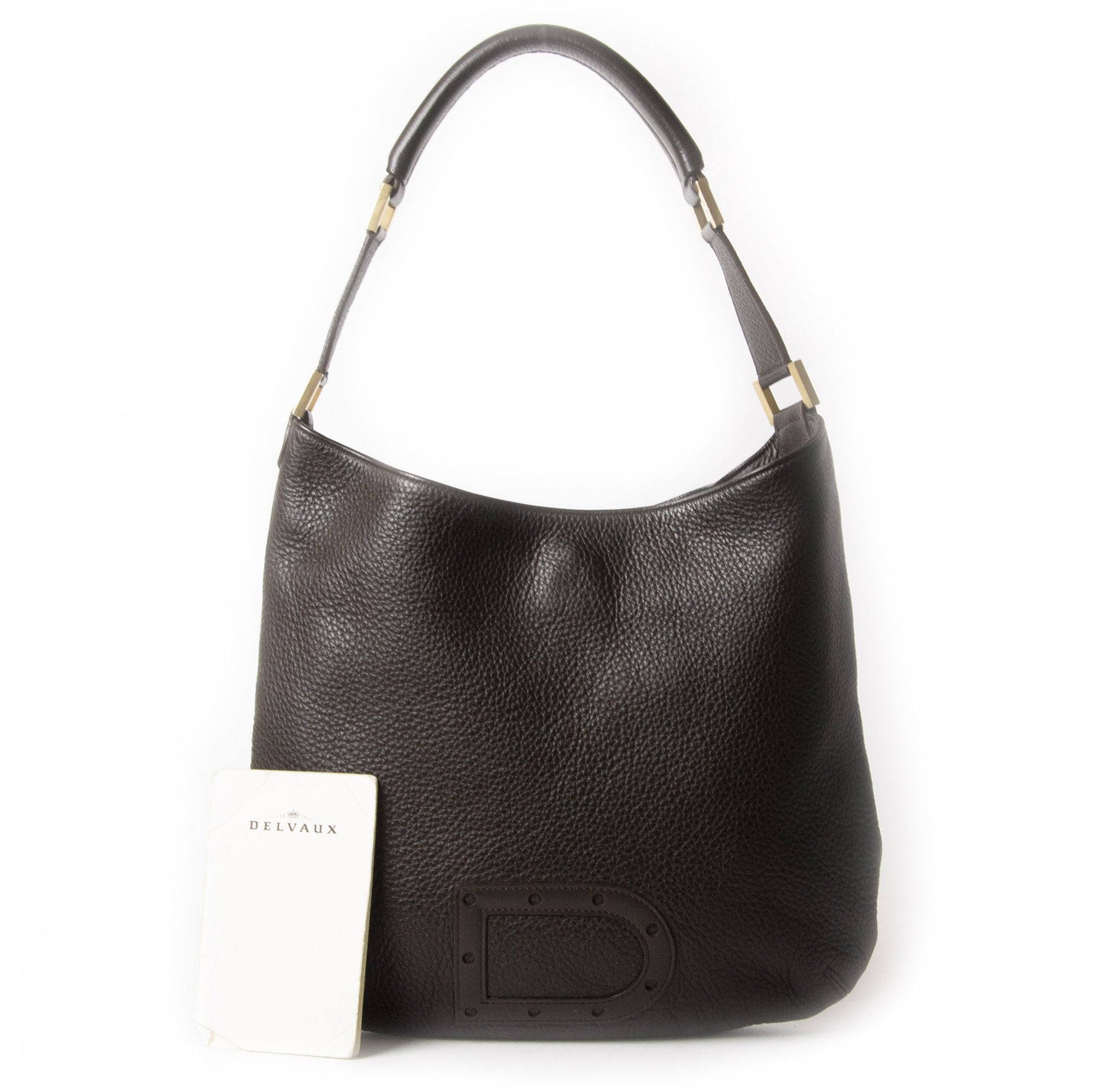 Delvaux Louise Dark Brown Leather Shoulder Bag