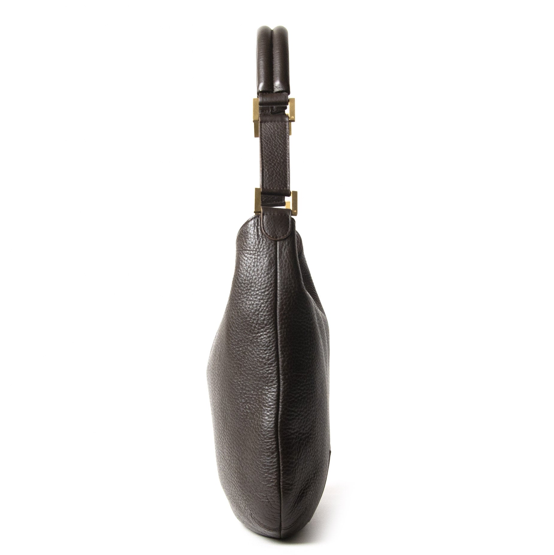 Delvaux Louise Dark Brown Leather Shoulder Bag