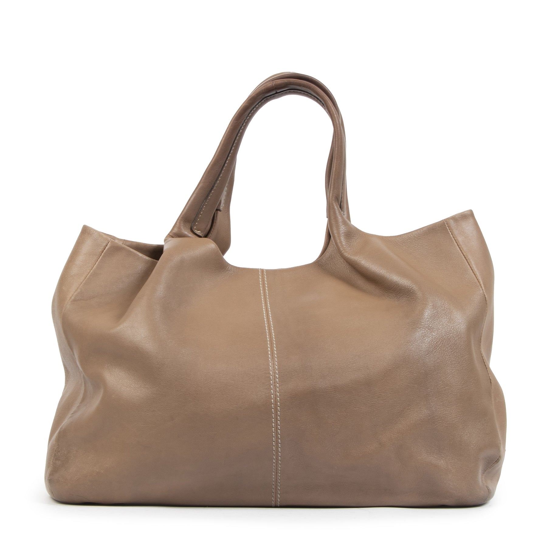 Authentique seconde-main vintage Tods Taupe 24H Shopping Tote Bag achète en ligne webshop LabelLOV