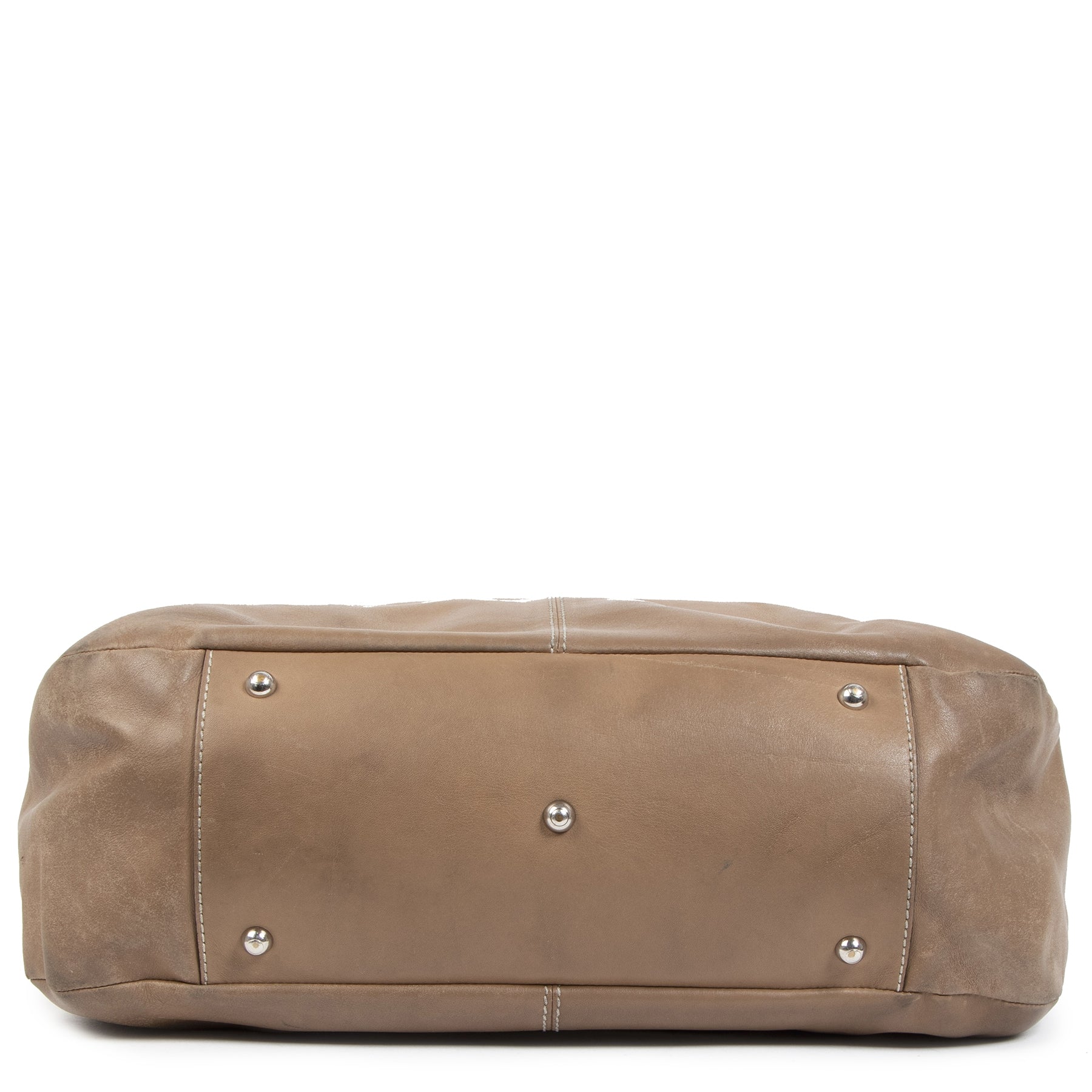 Authentic second-hand vintage Tods Taupe 24H Shopping Tote Bag buy online webshop LabelLOV