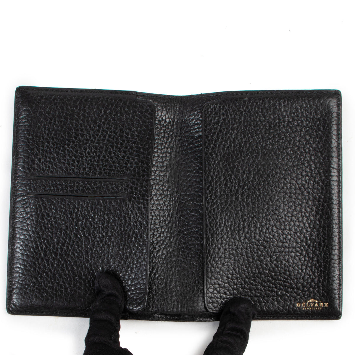 Delvaux Black Toile de Cuir Flap Wallet