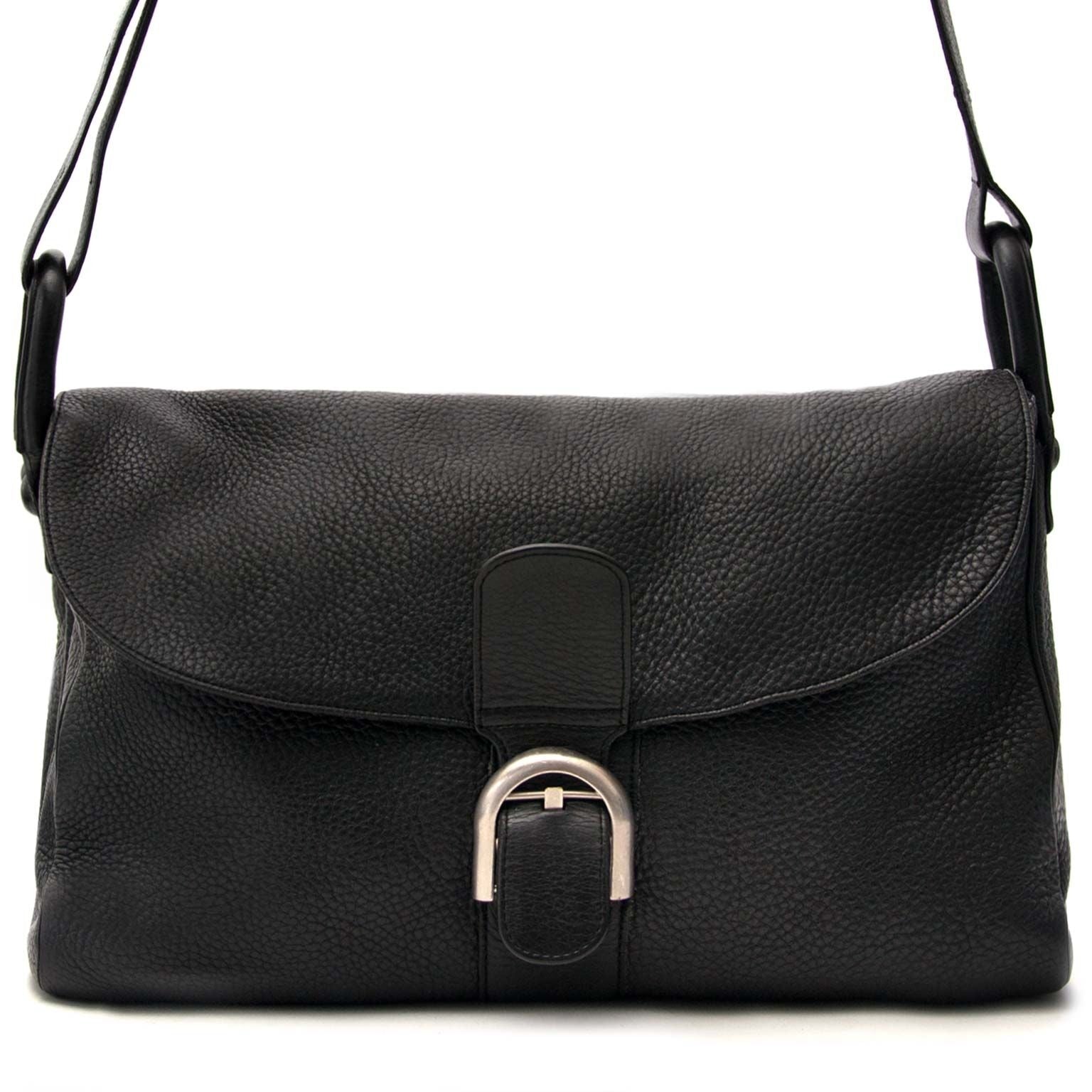koop Delvaux Black Leather Brillant Baudrier bij labellov
