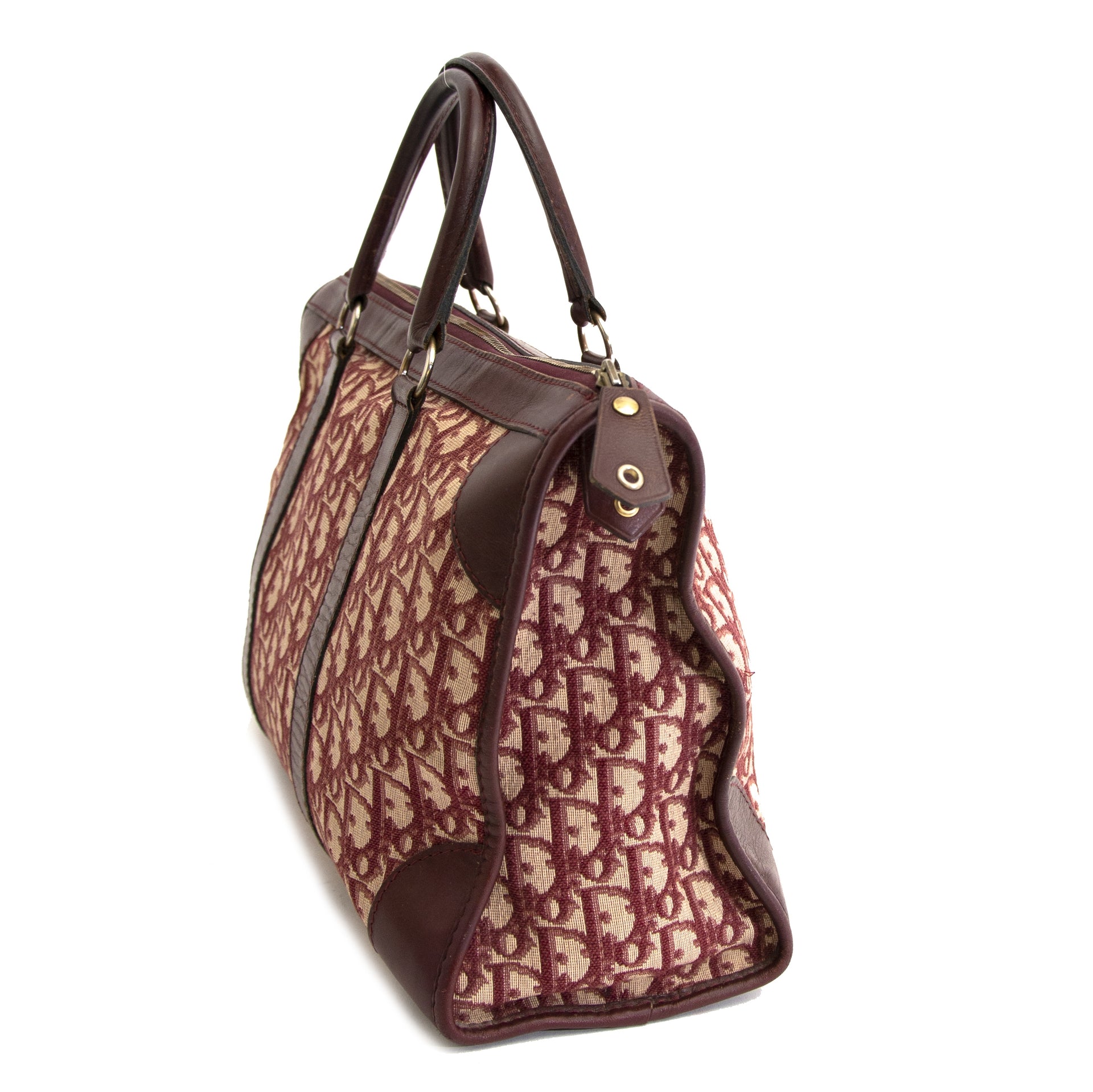 Christian Dior Monogram Vintage Bordeaux Trotteur Bag