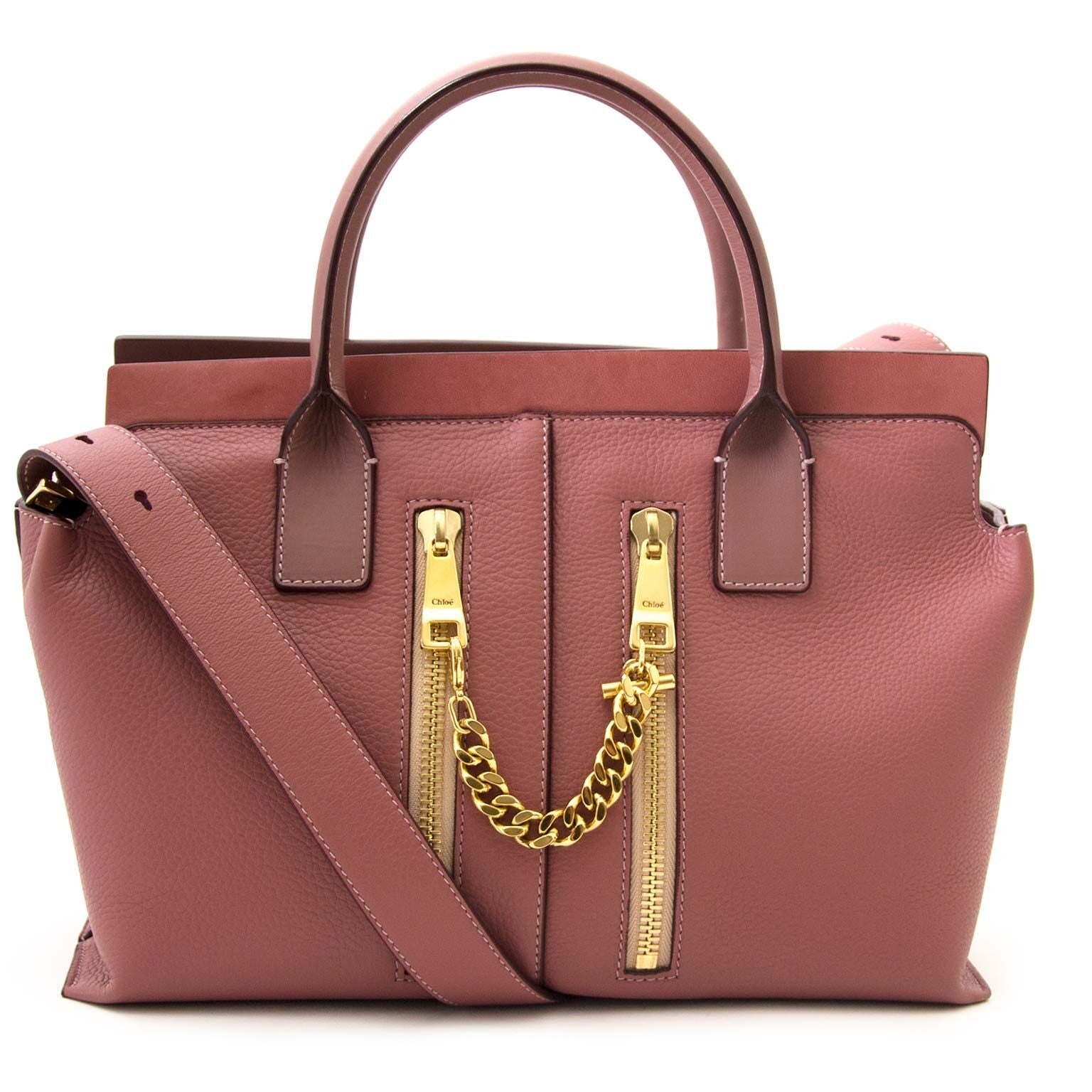 koop tweedehands Chloe Pink Leather Cate Satchel Bag bij labellov aan een goede prijs