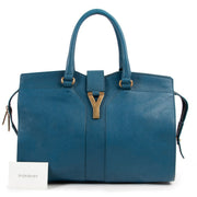 Yves Saint Laurent Blue Cabas ChYc Medium Handbag