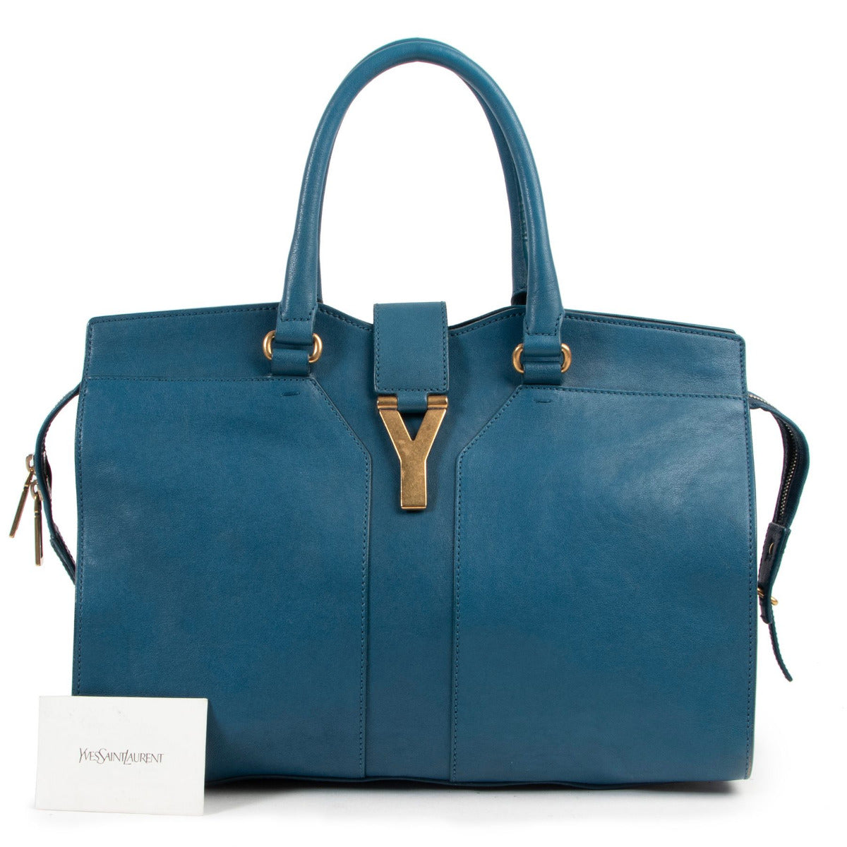 Yves Saint Laurent Blue Cabas ChYc Medium Handbag