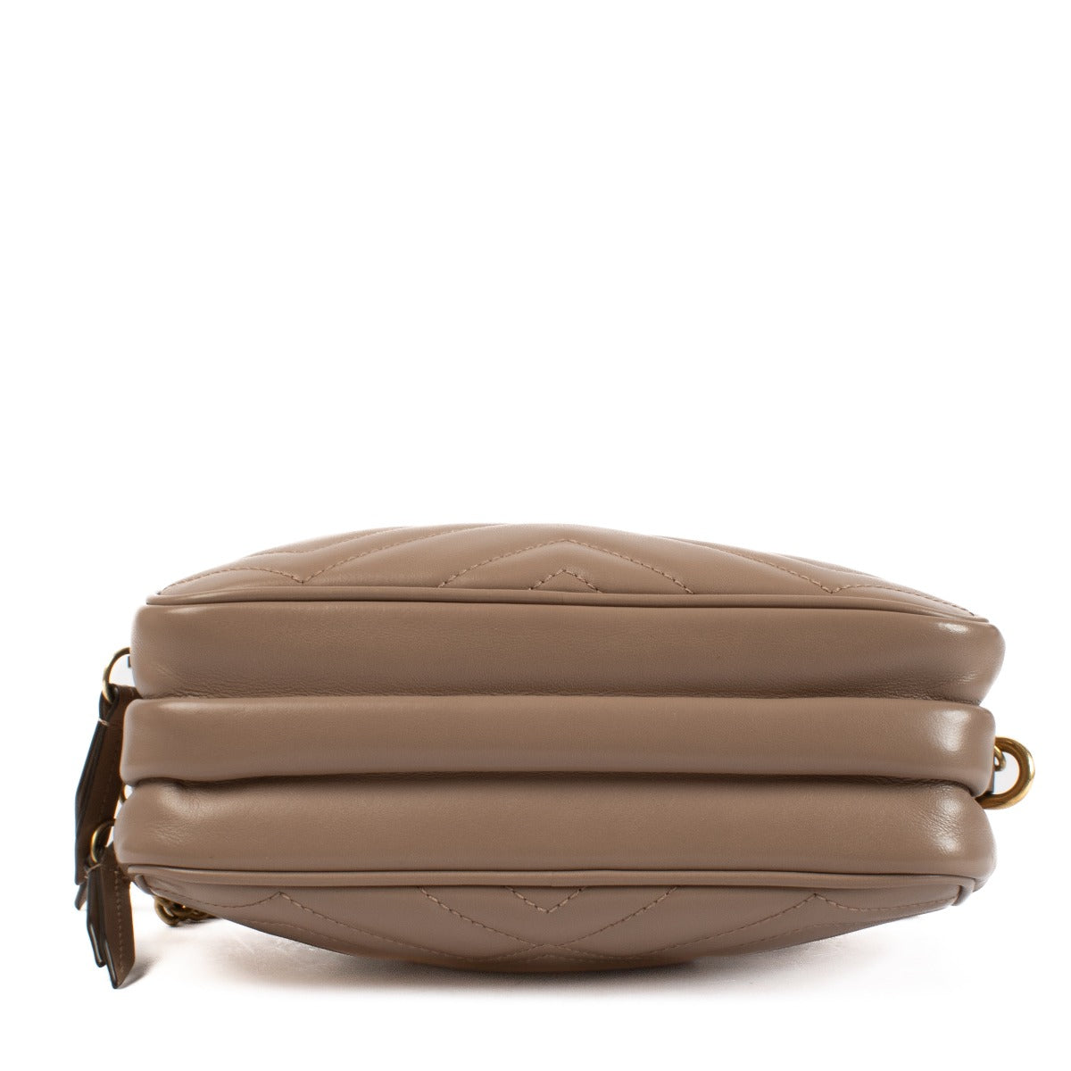 Sac mini GG Marmont Gucci matelassé taupe à triple fermeture Éclair