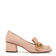Shop 100% authentic Gucci Pink Suède GG Marmont Pumps - Size 38 on Labellov.com